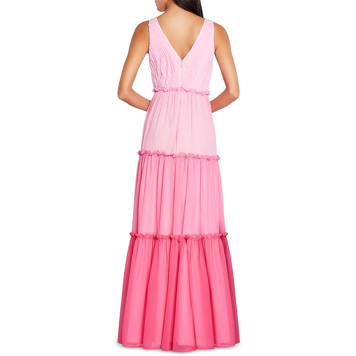 Aidan by Aidan Mattox Womens V Neck Tiered Formal Evening Dress