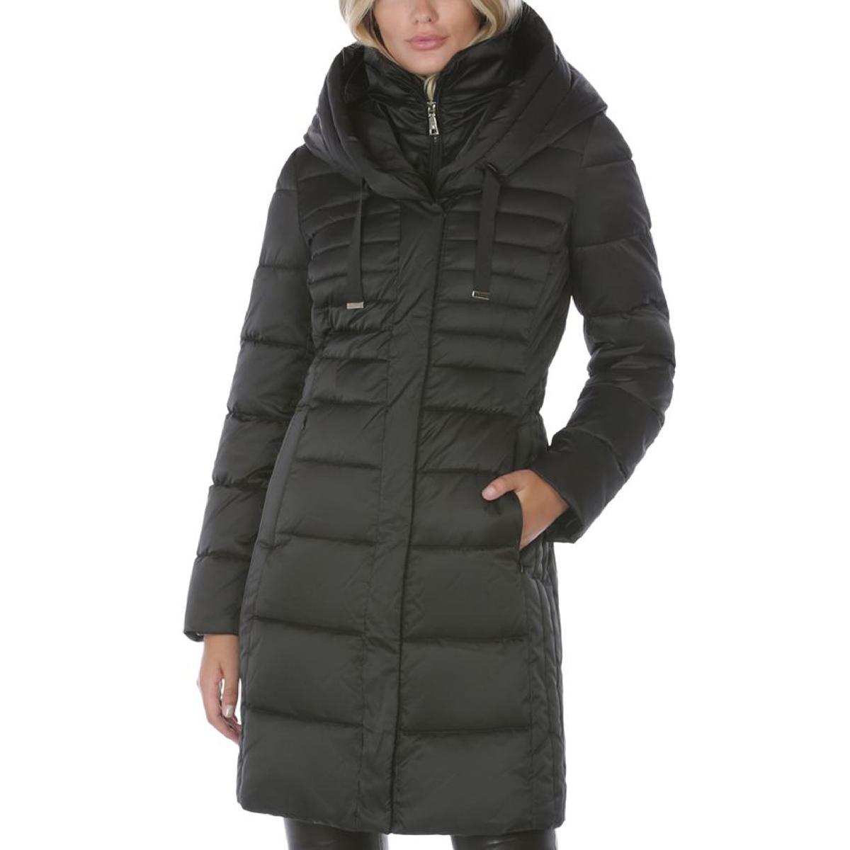 Tahari Mia Women's Petite Size Quilted Down Insulated Puffer Coat with ...