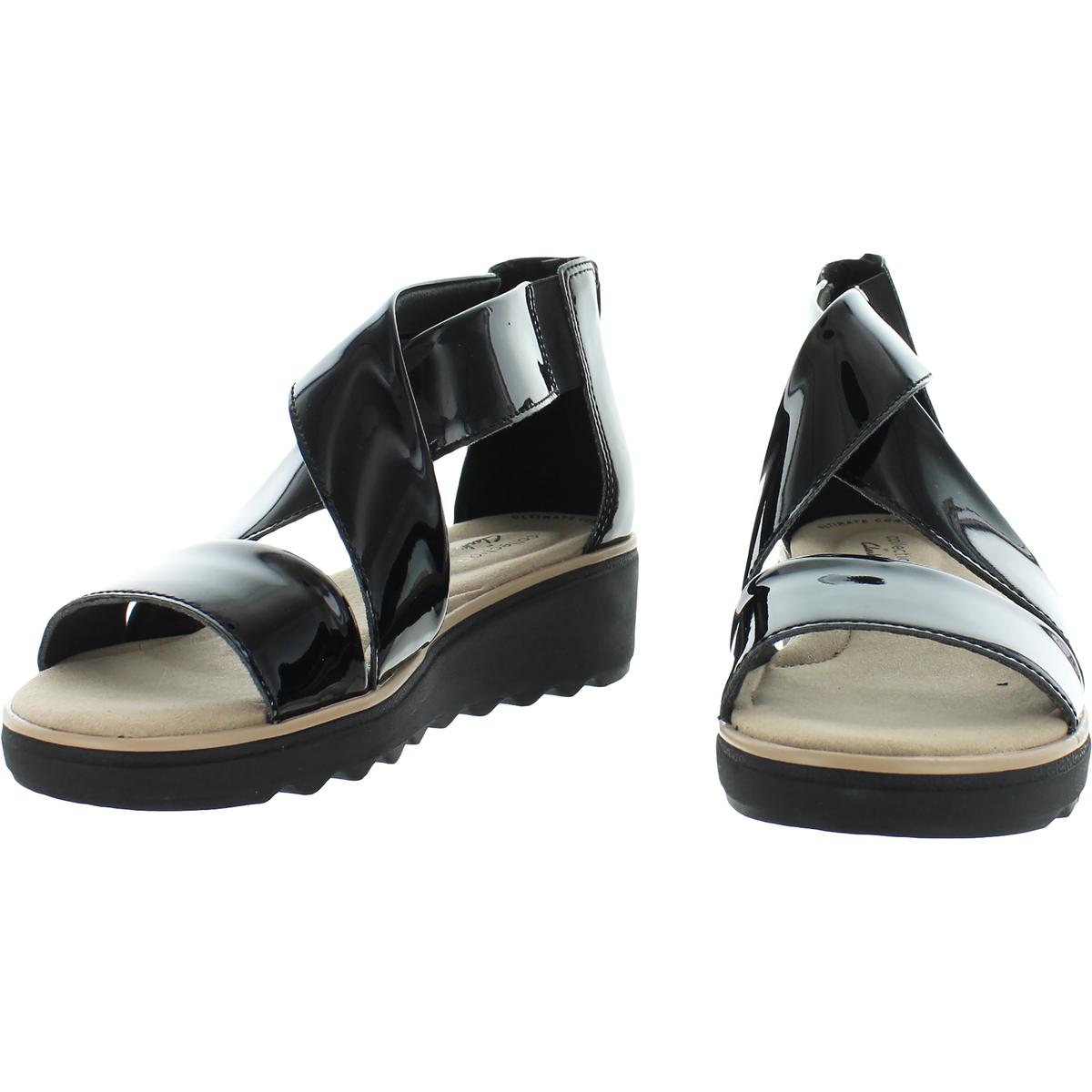 Clarks Jillian Rise Criss Cross Back Zip Cushioned Wedge Sandals | eBay