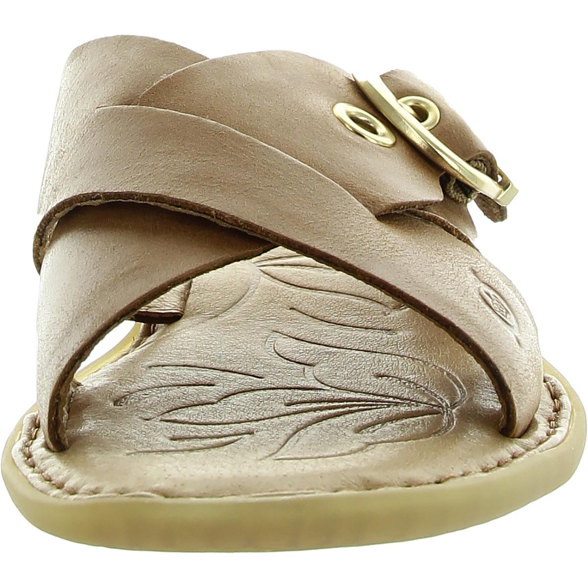 Born Womens Marina Buckle Leather Flatform Sandals BHFO 7310 - Picture 9 of 12