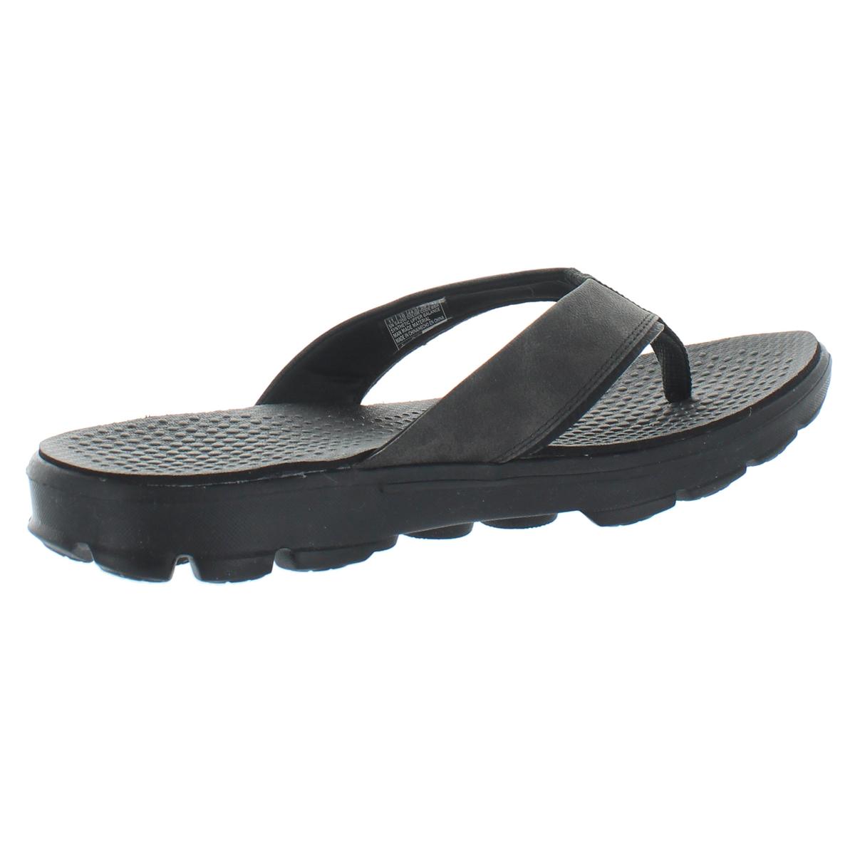 Skechers Mens Go Walk Black Lightweight Flip-Flops Shoes 10 Medium (D ...