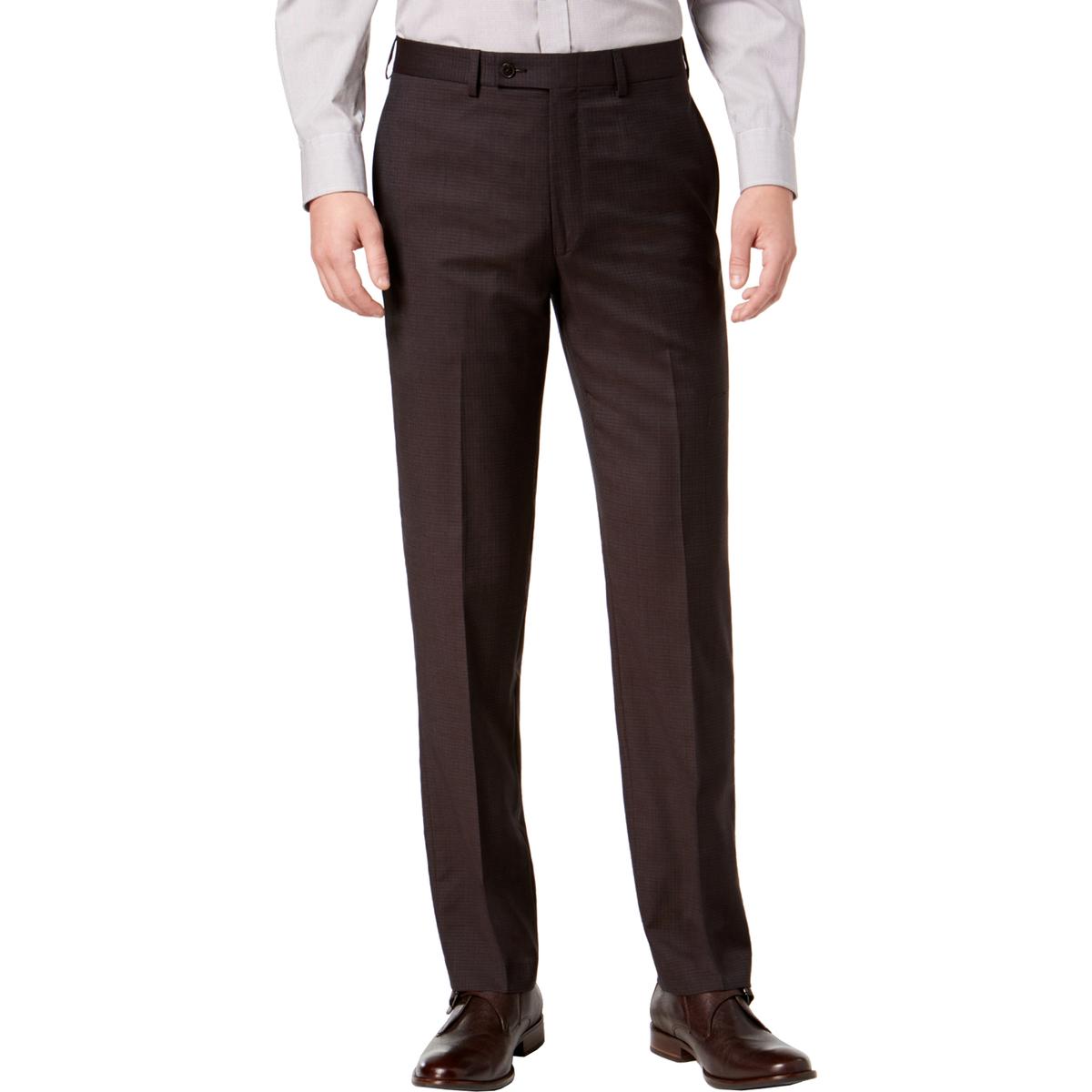 Calvin Klein Mens Jerome Brown Slim Fit Dress Pants Trousers 32/32 BHFO ...