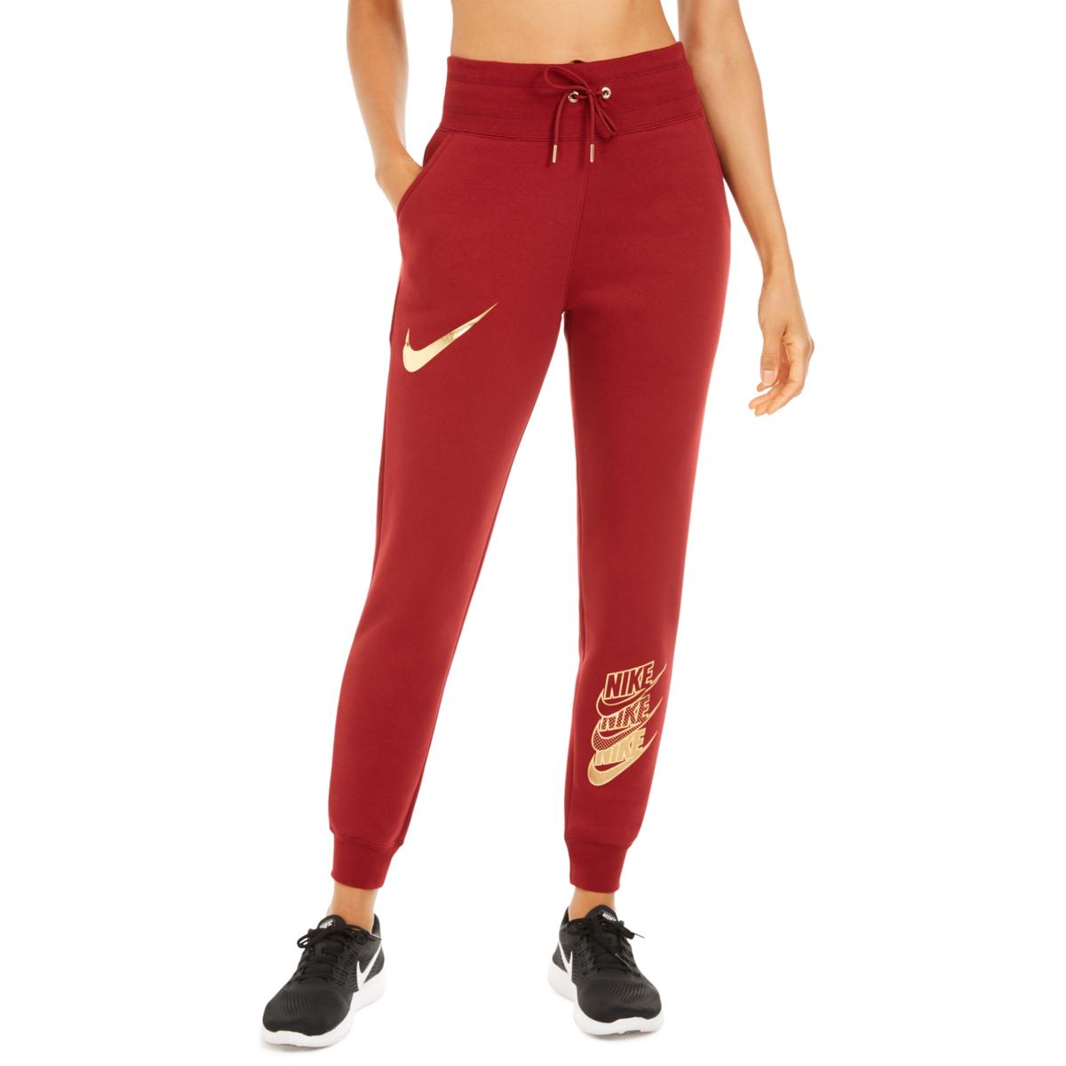 red nike sweatpants women's