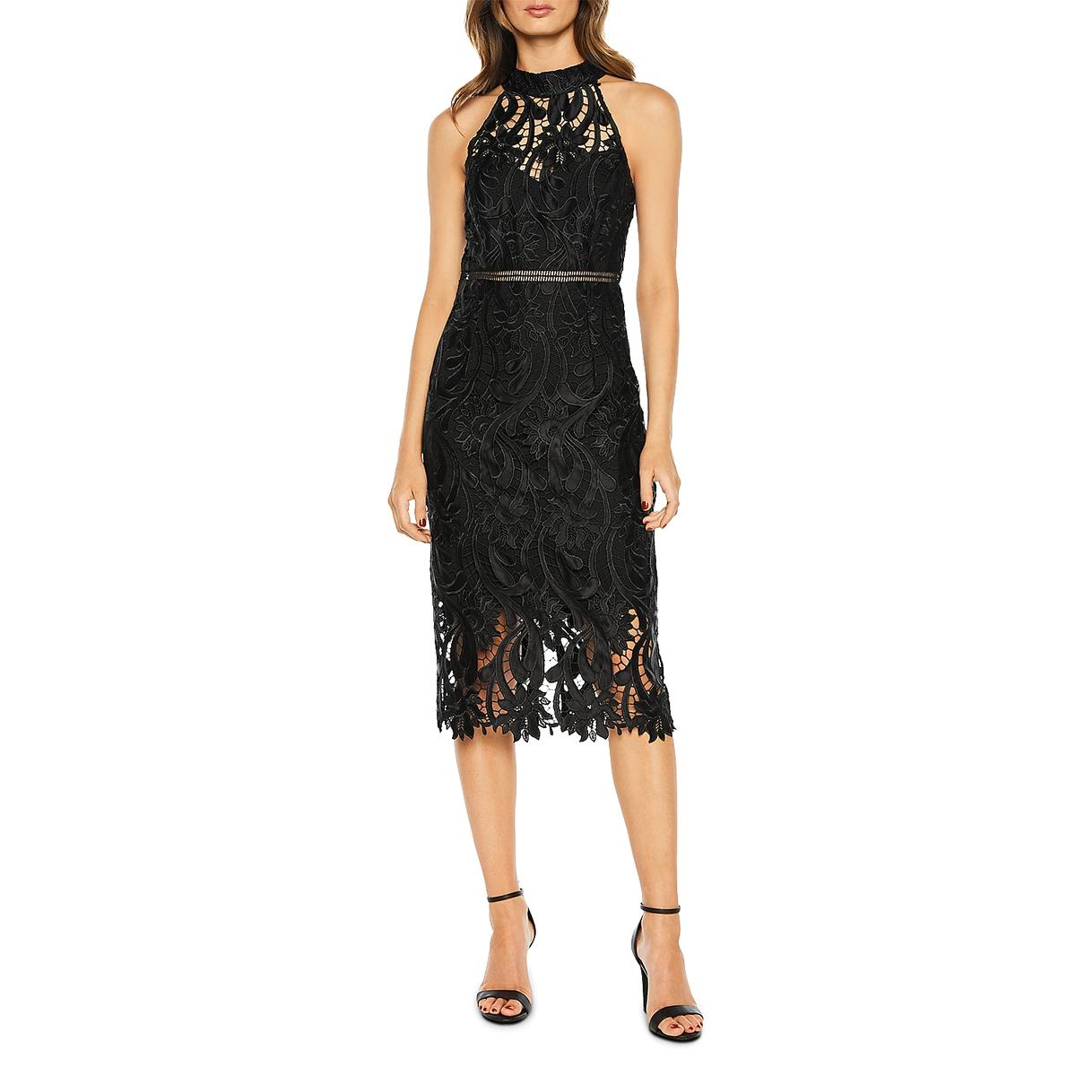 bardot noni lace halter dress