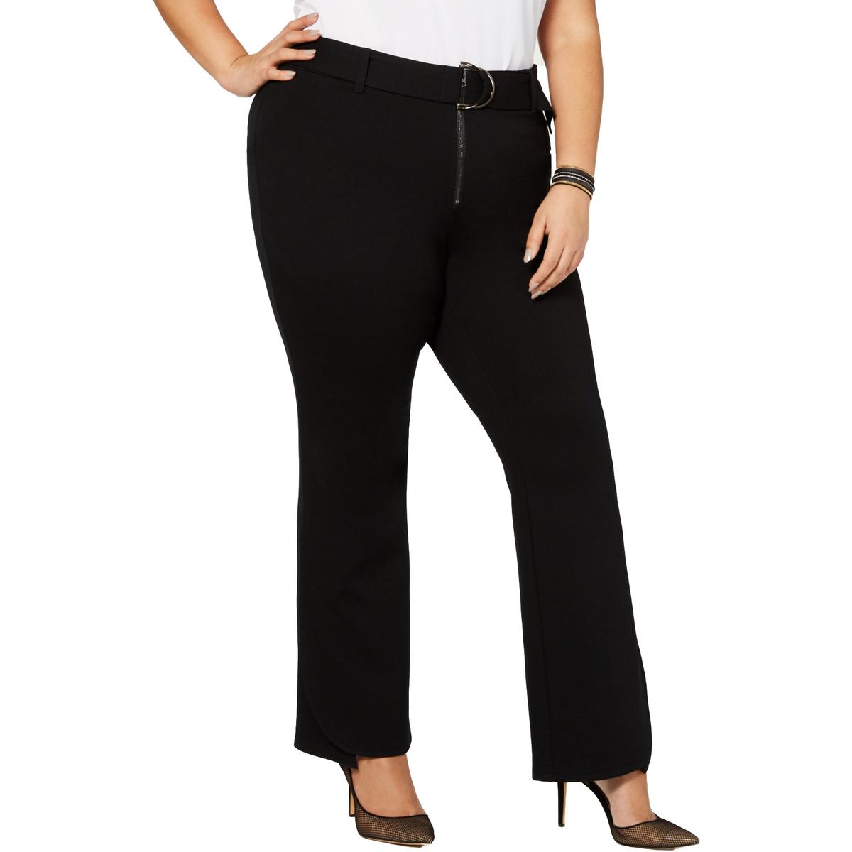 INC Womens Black Belted Stretch Workwear Bootcut Pants Plus 28WP Petio ...