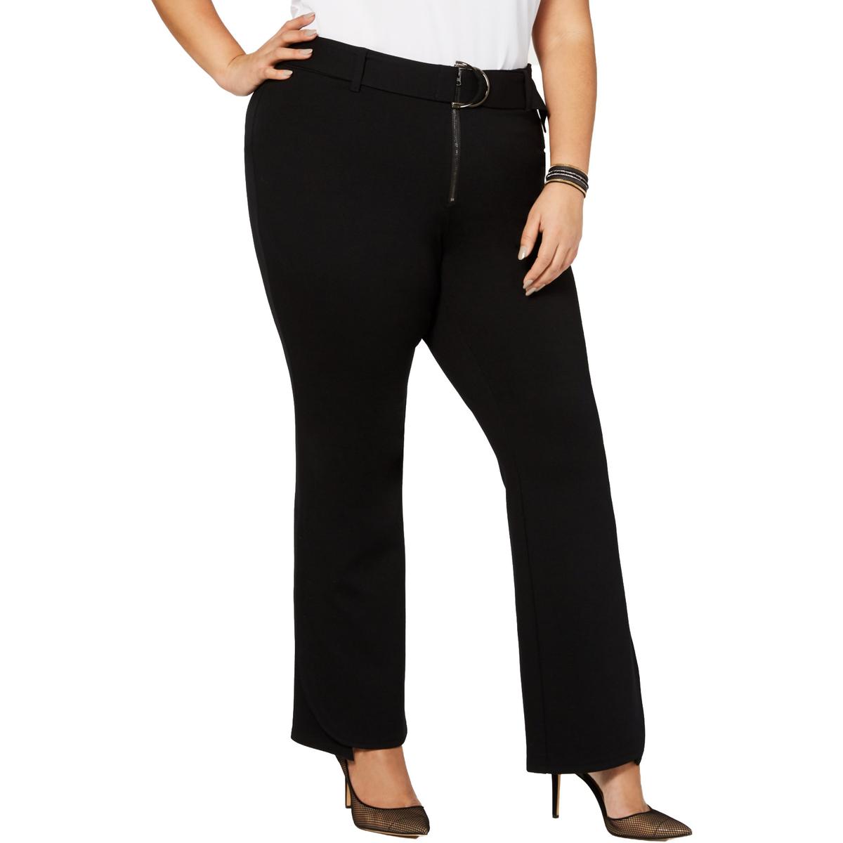 INC Womens Black Belted Stretch Workwear Bootcut Pants Plus 28WP Petio