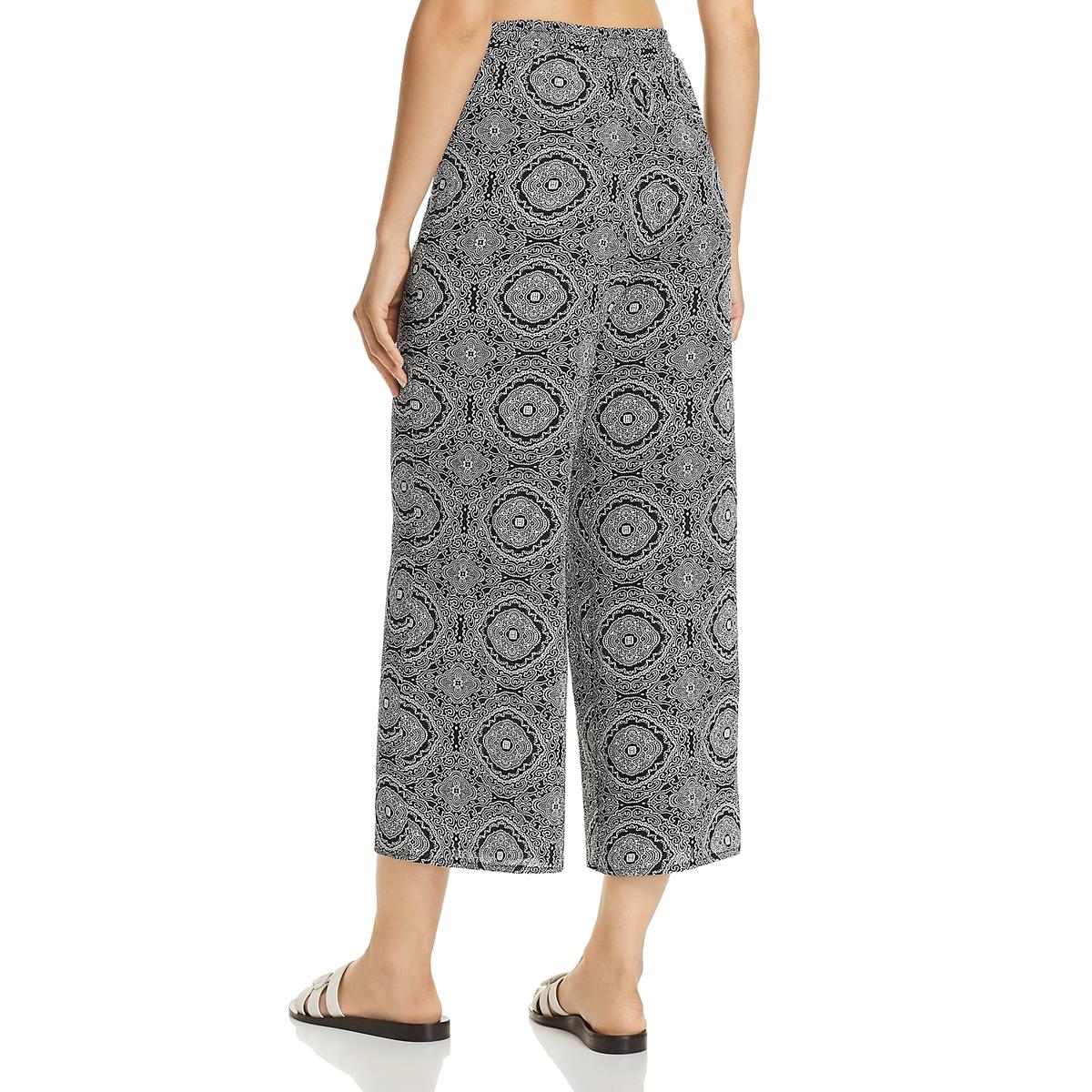Aqua Womens Animal Print Wide Leg Pull On Casual Pants BHFO 3700