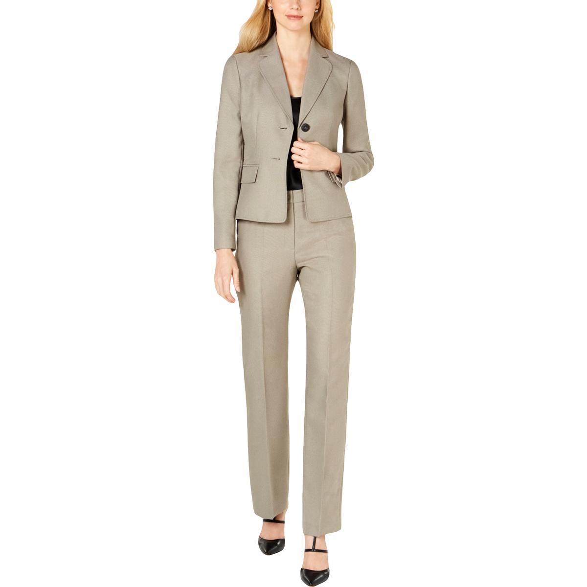 Le Suit Womens Beige Office Business Professional Pant Suit 16 BHFO