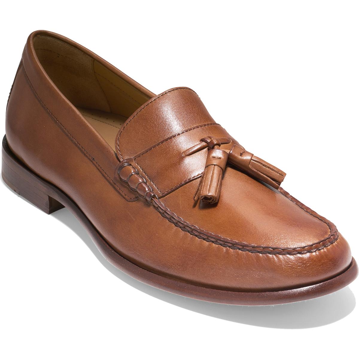 Cole Haan Mens Pinch Brown Leather Tassel Loafers Shoes Wide E BHFO EBay