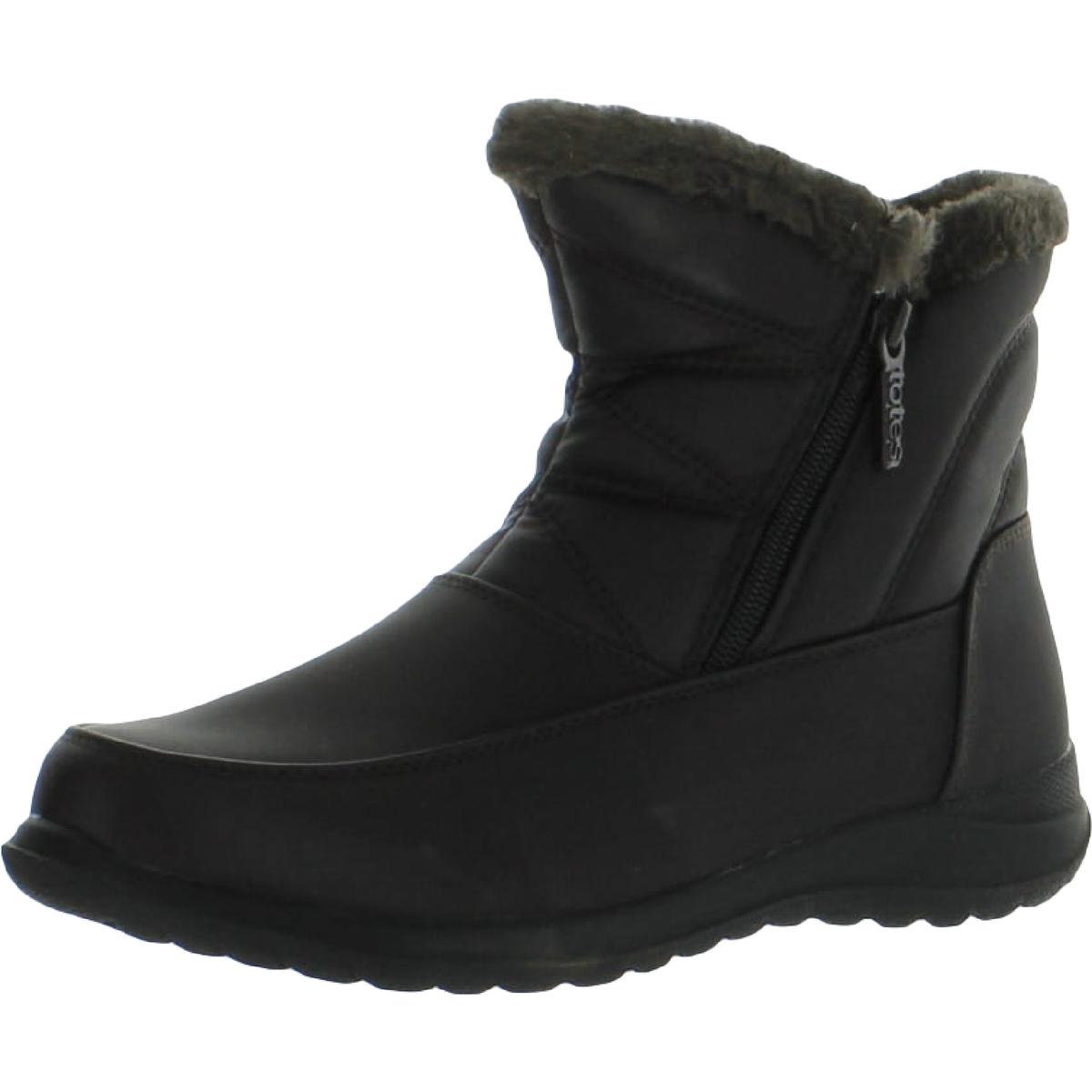 Totes Womens Dalia Black Zip Up Winter & Snow Boots 9 Wide (C D W) BHFO ...