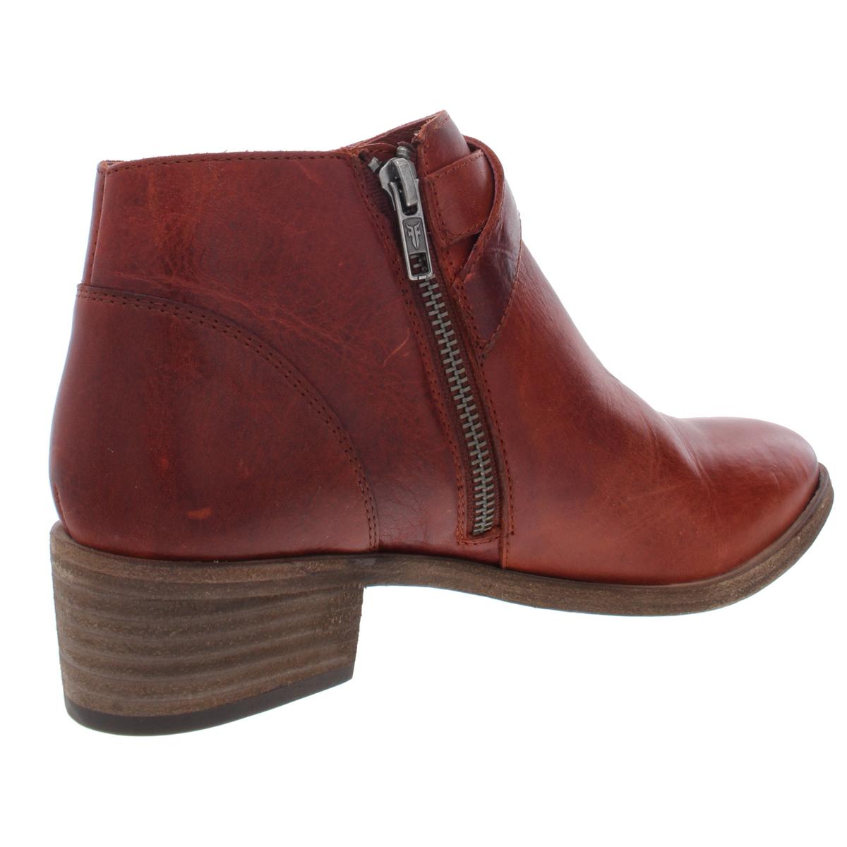 Frye Womens Ray Red Leather Buckle Shooties Boots 8 Medium (B,M) BHFO