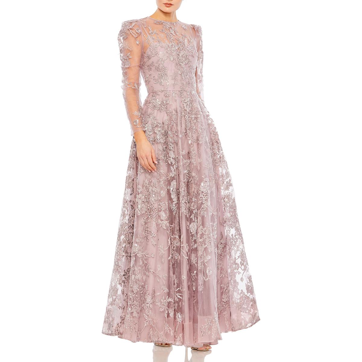Женское вышитое сетчатое вечернее платье Mac Duggal BHFO 9303