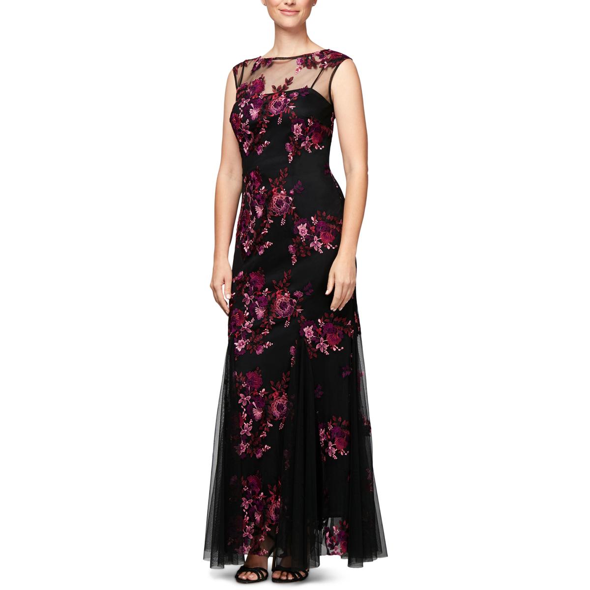embroidered long gown