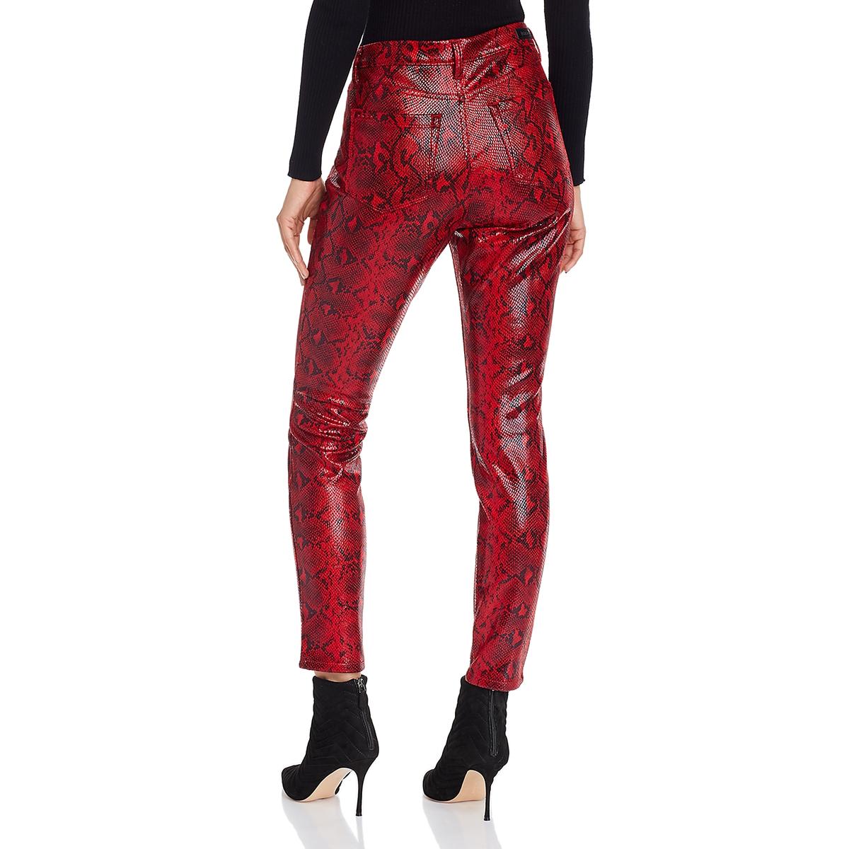 leather snake print pants