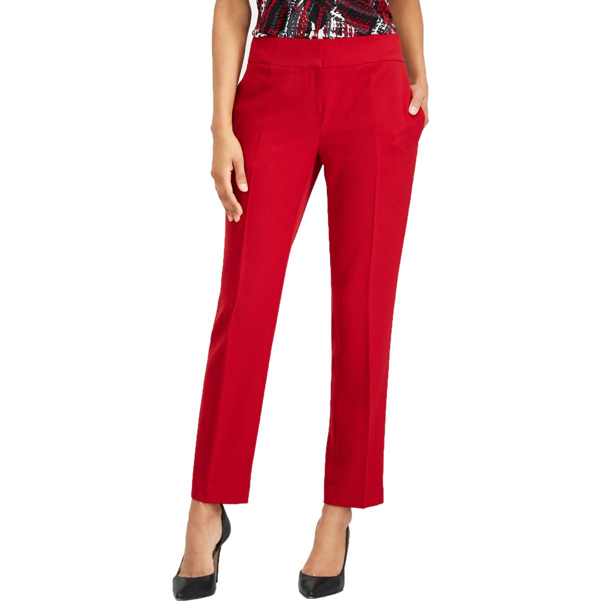 Kasper Womens Red Stretch Crepe Slim Fit Dress Pants Trousers 18 BHFO ...