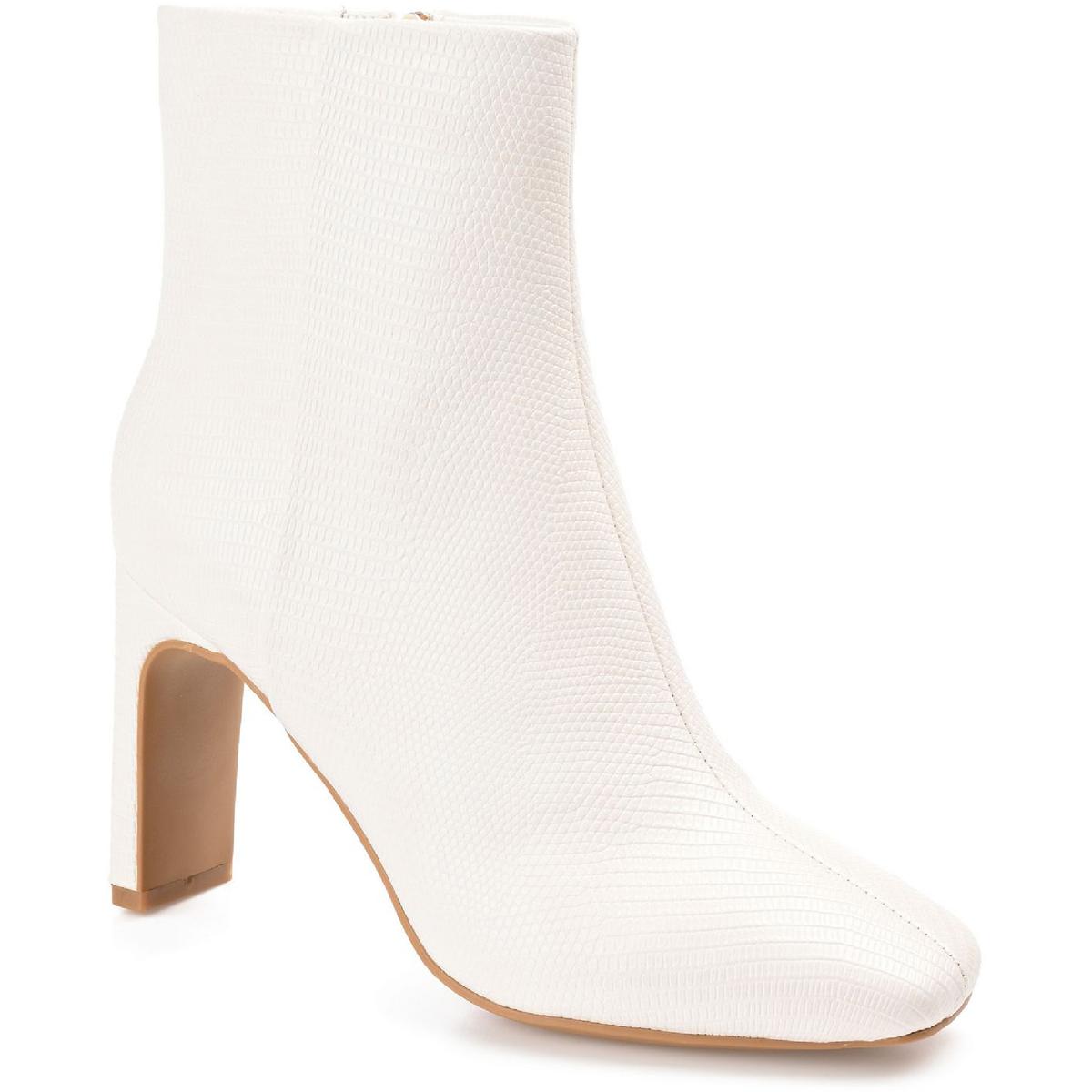Коллекция Journee Женские белые ботильоны Sarla Shoes 9 Medium (B,M) BHFO 4591