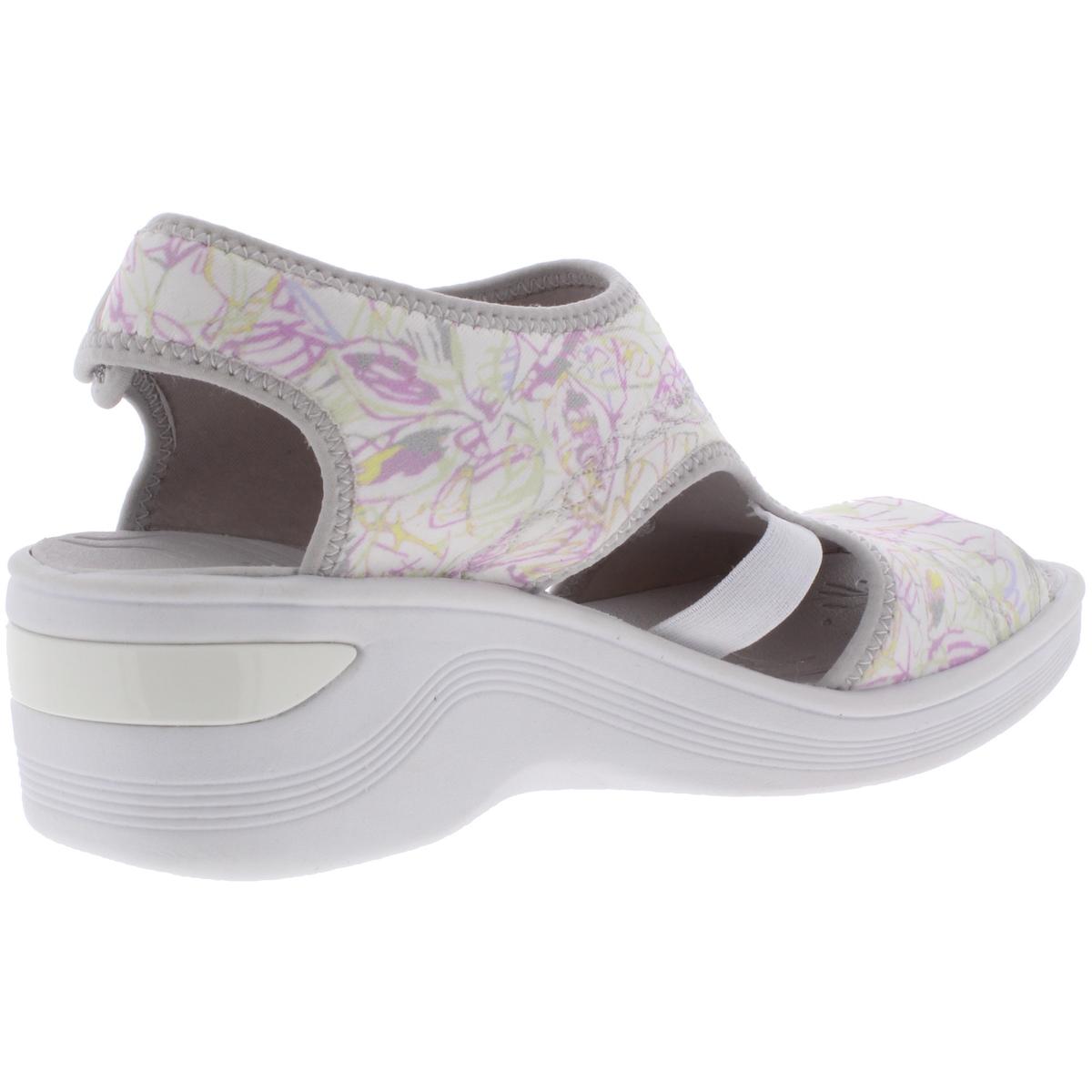 Bzees Womens Dream White Printed Casual Wedges Sandals 8 Wide (C,D,W) BHFO 5549 | eBay