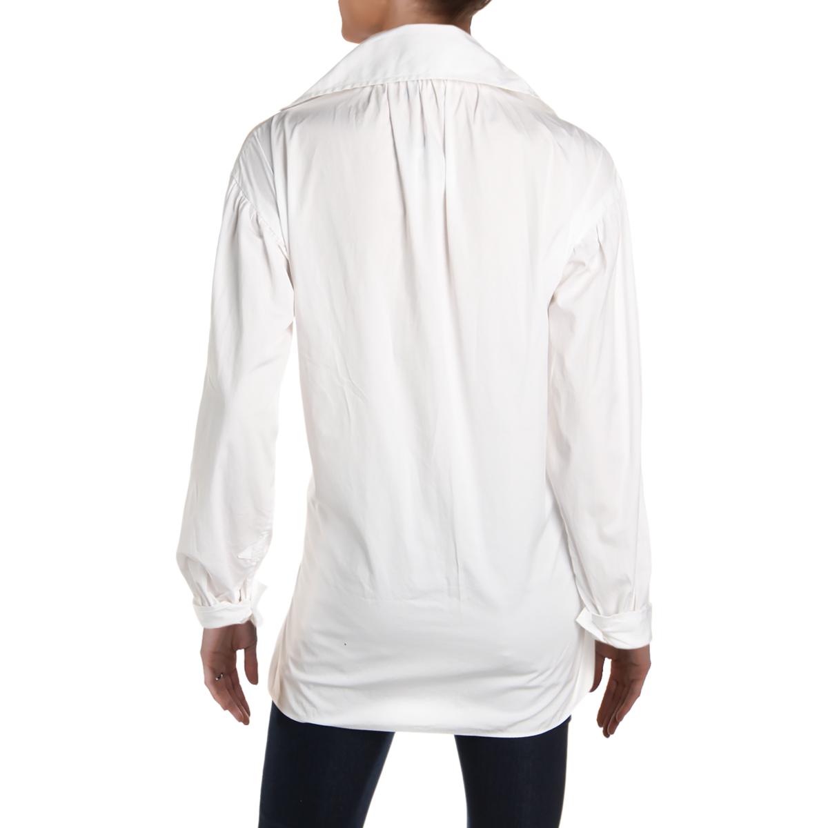 Polo Ralph Lauren Womens White Relaxed Long Sleeves Button-Down Top 2 ...