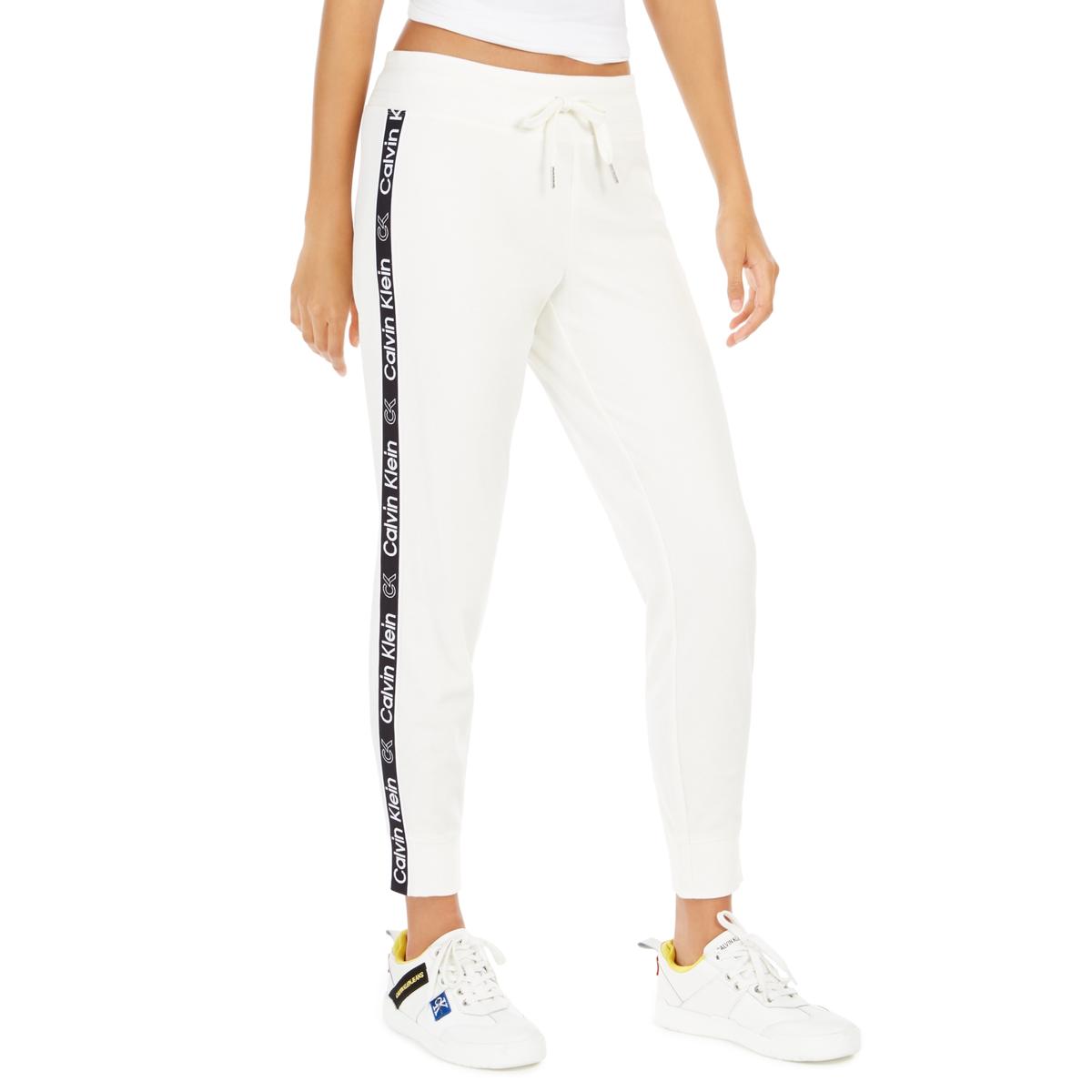Calvin Klein Performance Womens White Fitness Fleece Jogger Pants S ...