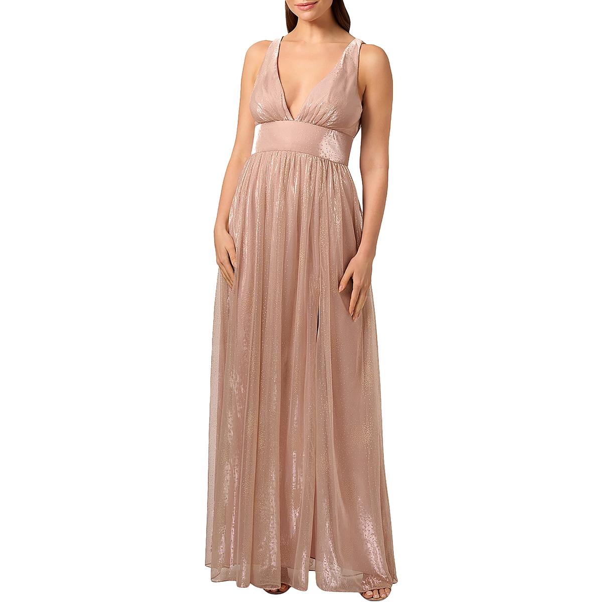 Liv Foster Womens Metallic Plunging Neckline Evening Dress BHFO 7271