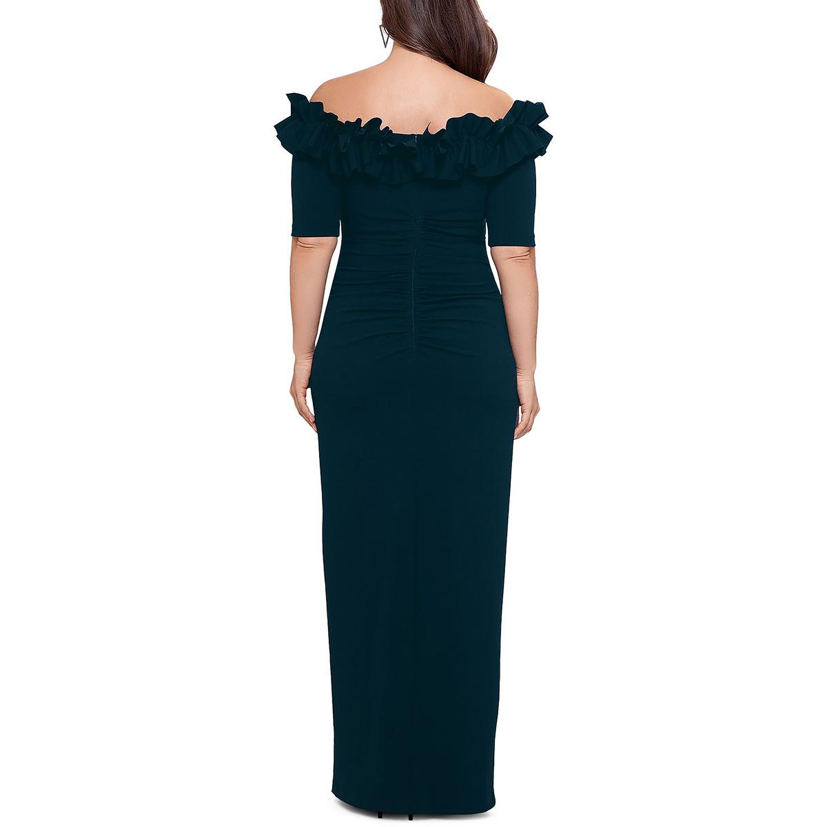 Xscape Womens Ruffled Maxi Formal Evening Dress Gown Plus BHFO 2878 | eBay