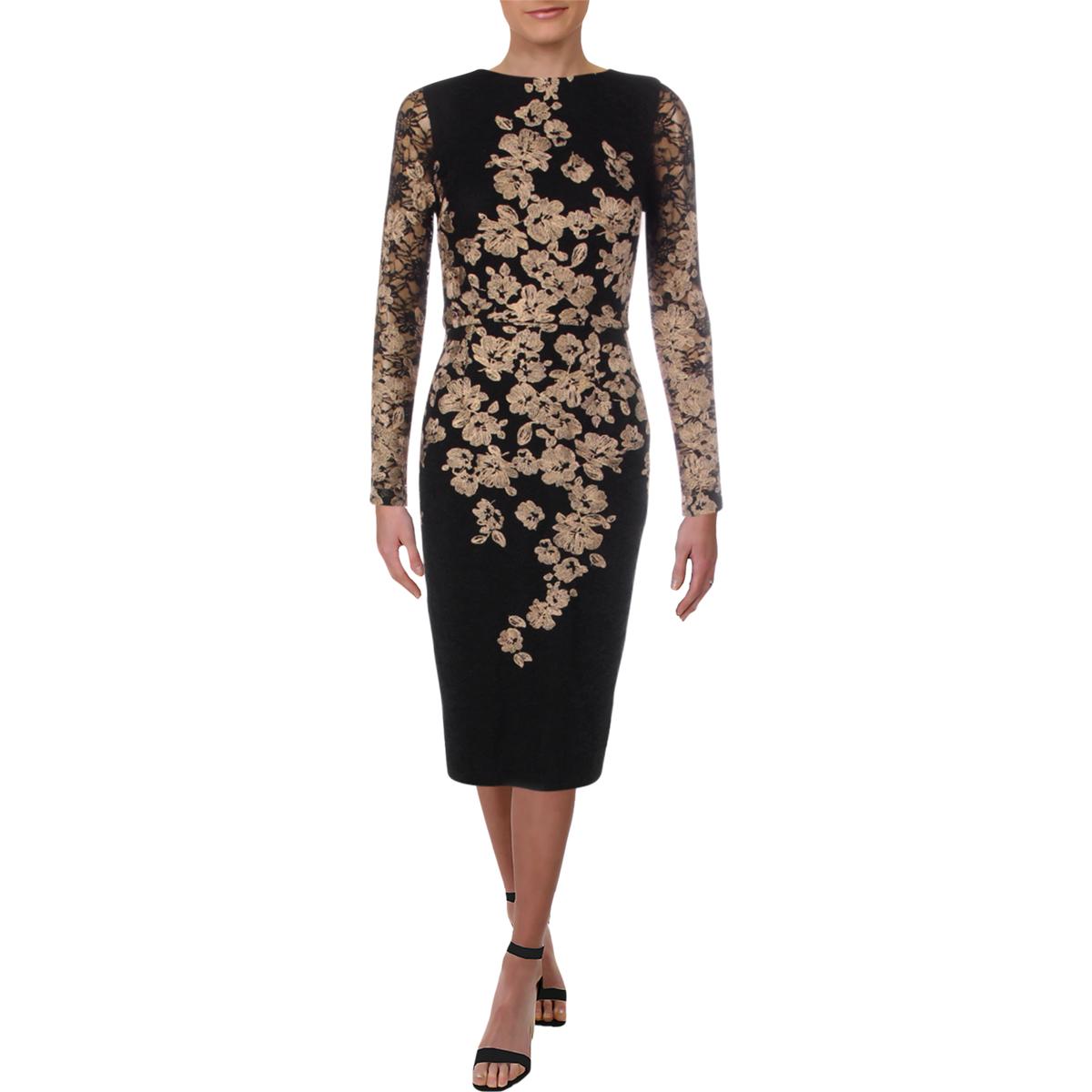 xscape black and gold dress