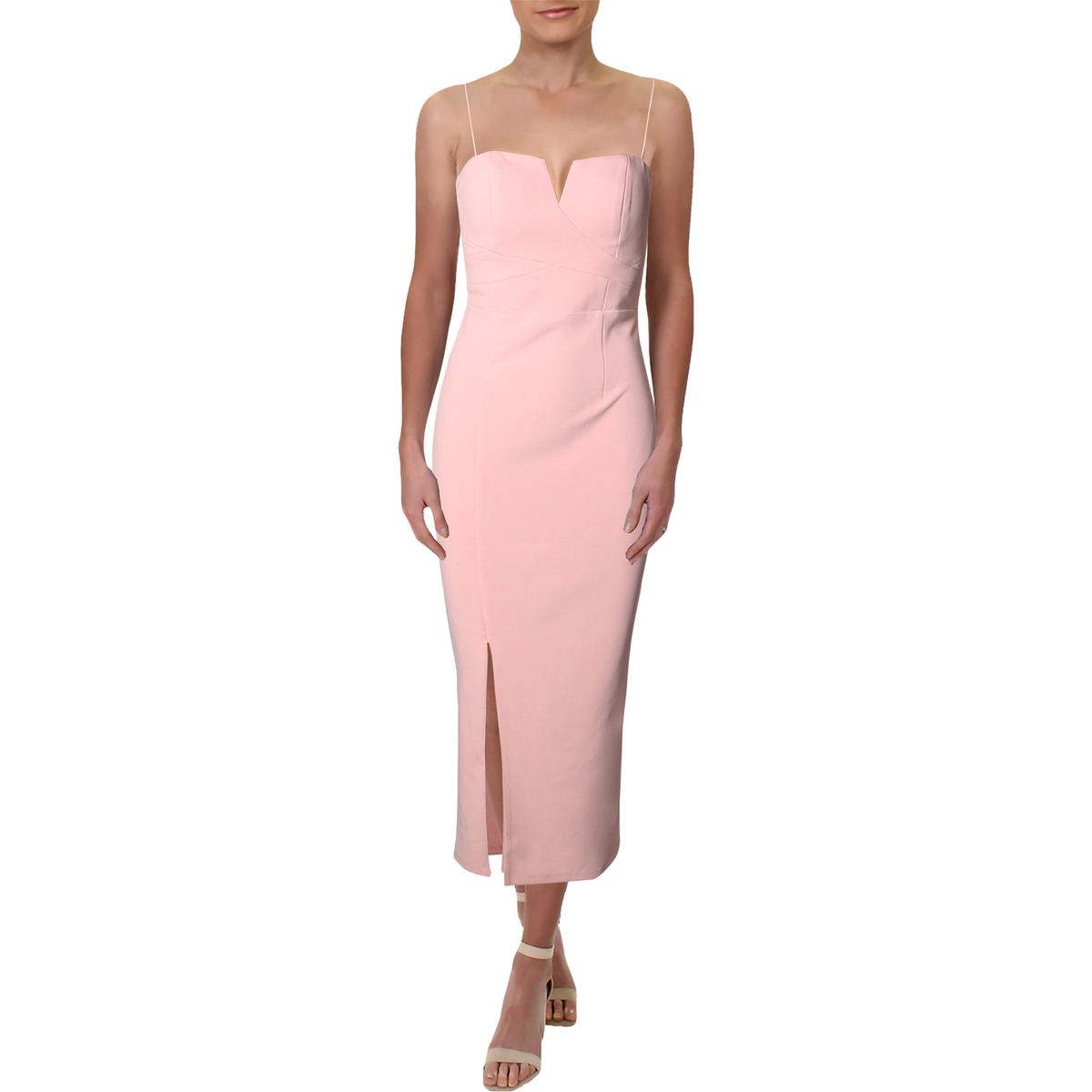 Bariano Womens Pink Seamed Sleeveless Special Occasion Midi Dress M ...