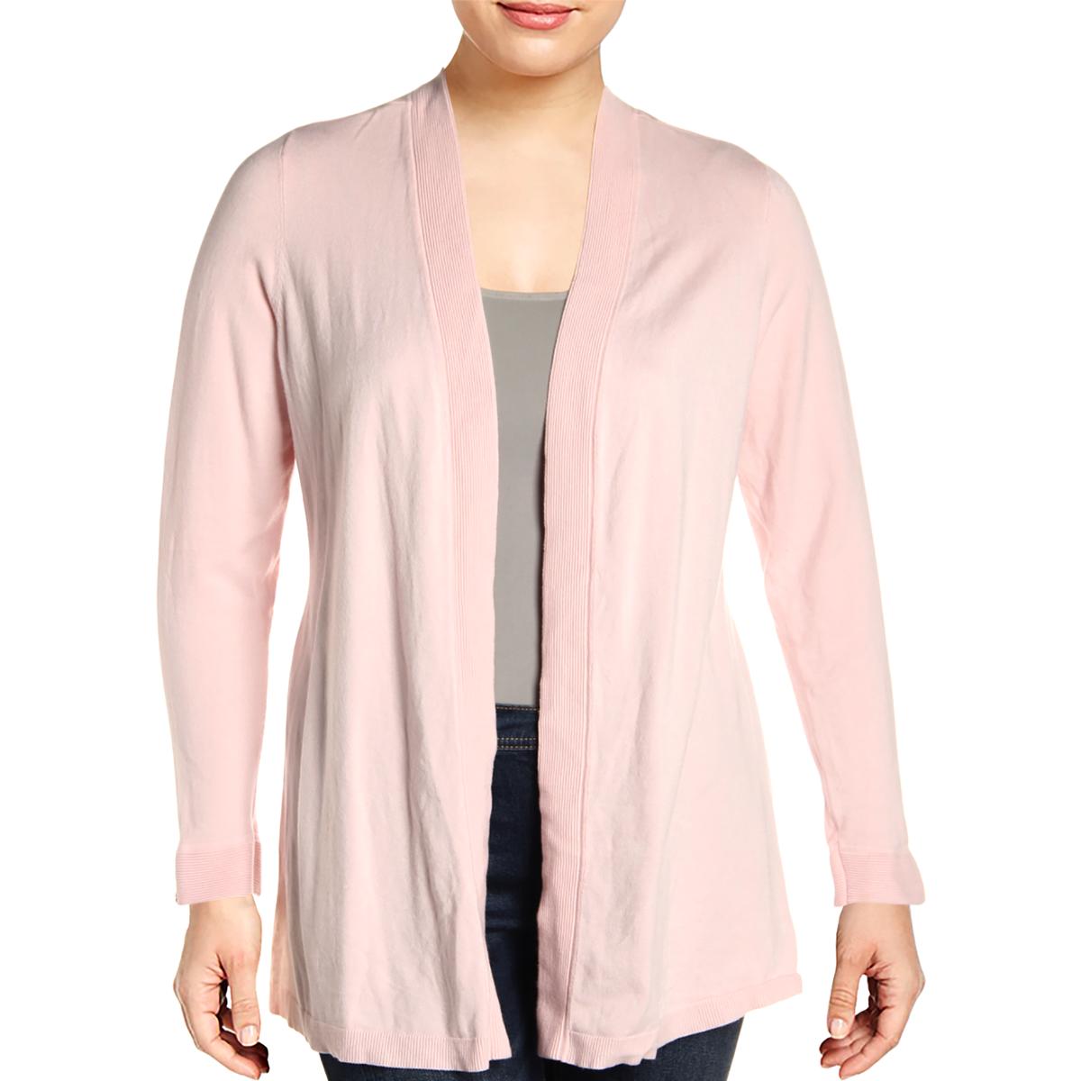 Charter Club Womens Pink Ribbed Trim Open Front Cardigan Top Plus 3X BHFO 2415 | eBay