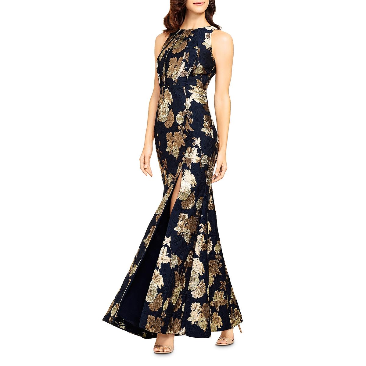 aidan mattox bronze jacquard gown
