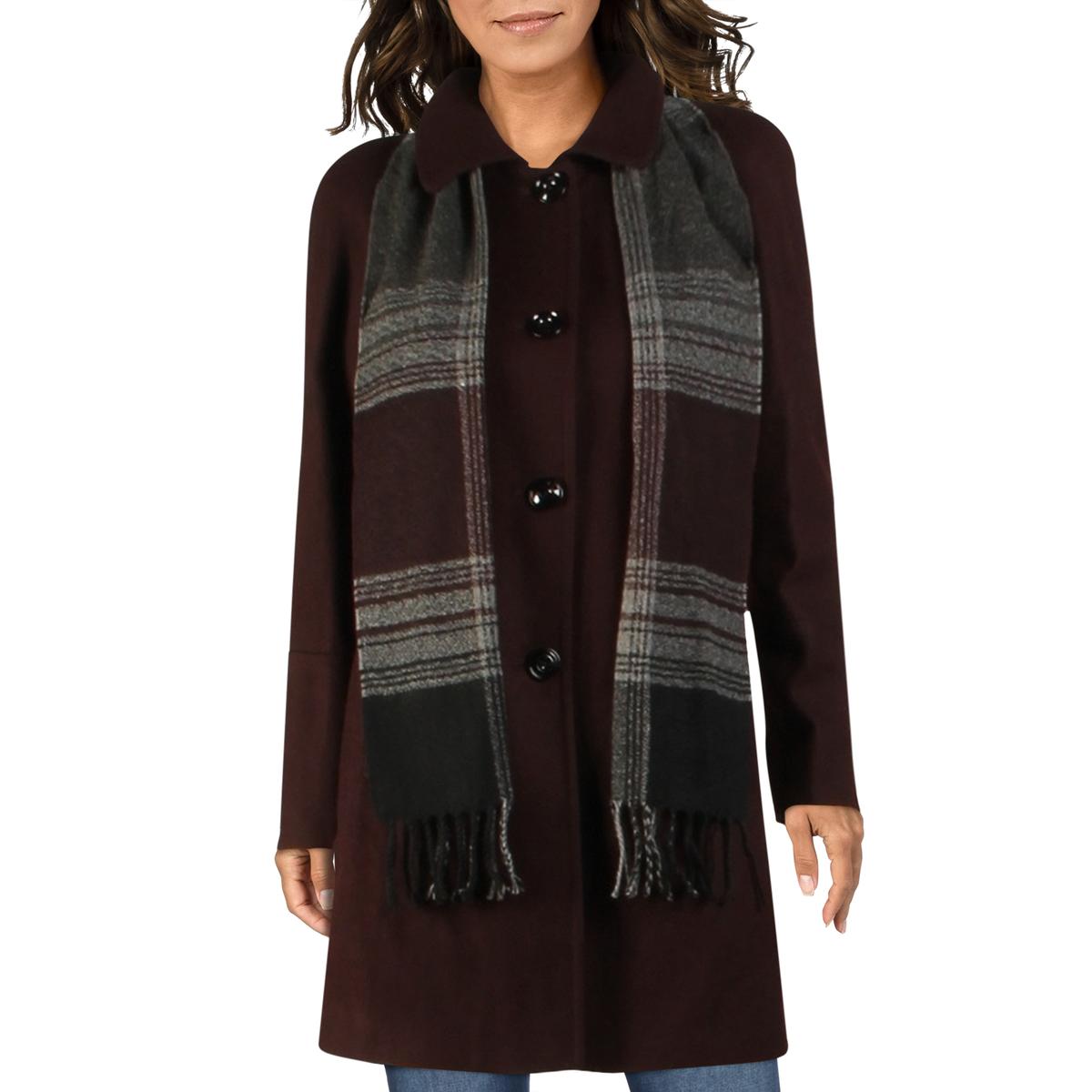 London Fog Women's Wool Blend Button Down Vented Winter Walker Coat Set ...