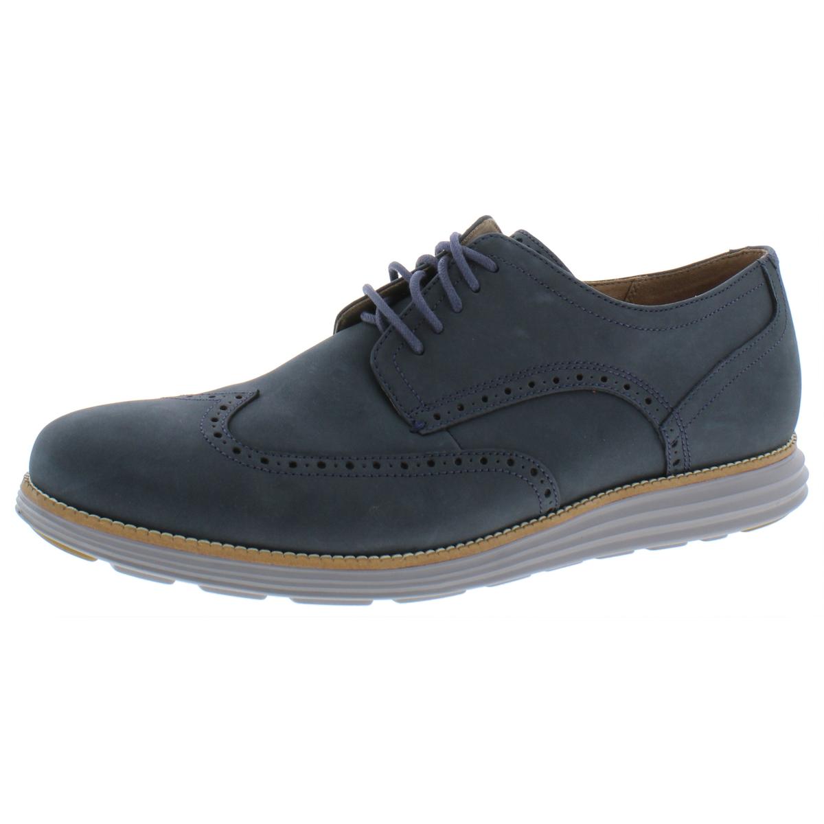 Cole Haan Mens OriginalGrand Blue Leather Oxfords Shoes 14 Medium (D ...