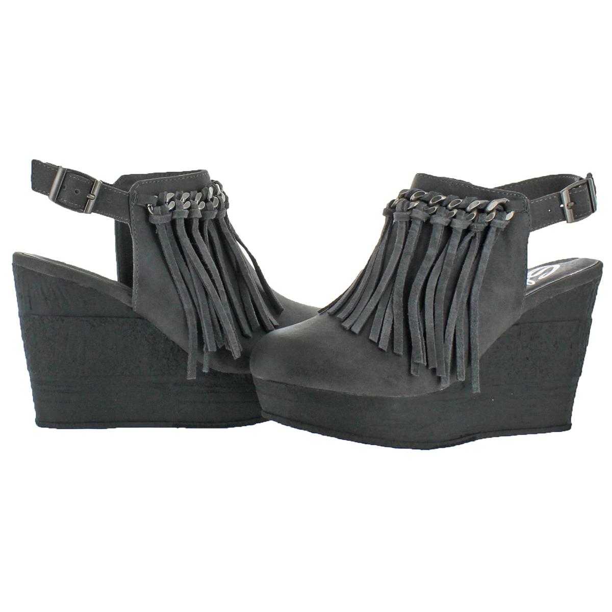 brown wedge booties with fringe
