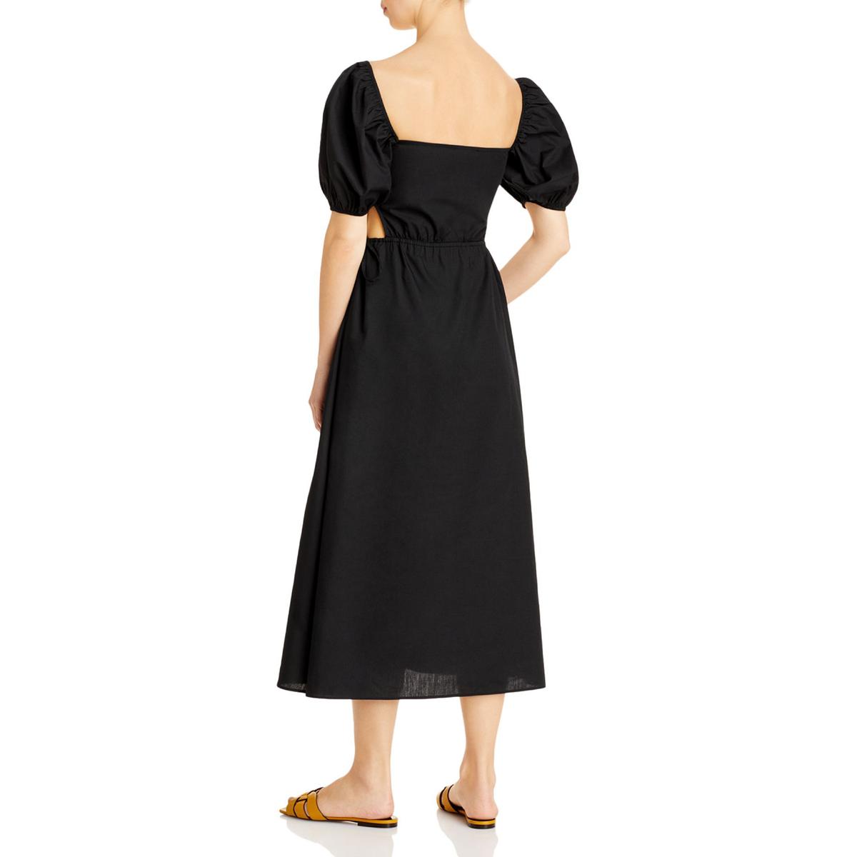 Ava + Esme Womens Cut Out Puff Sleeves Square Neckline Midi Dress BHFO 2227