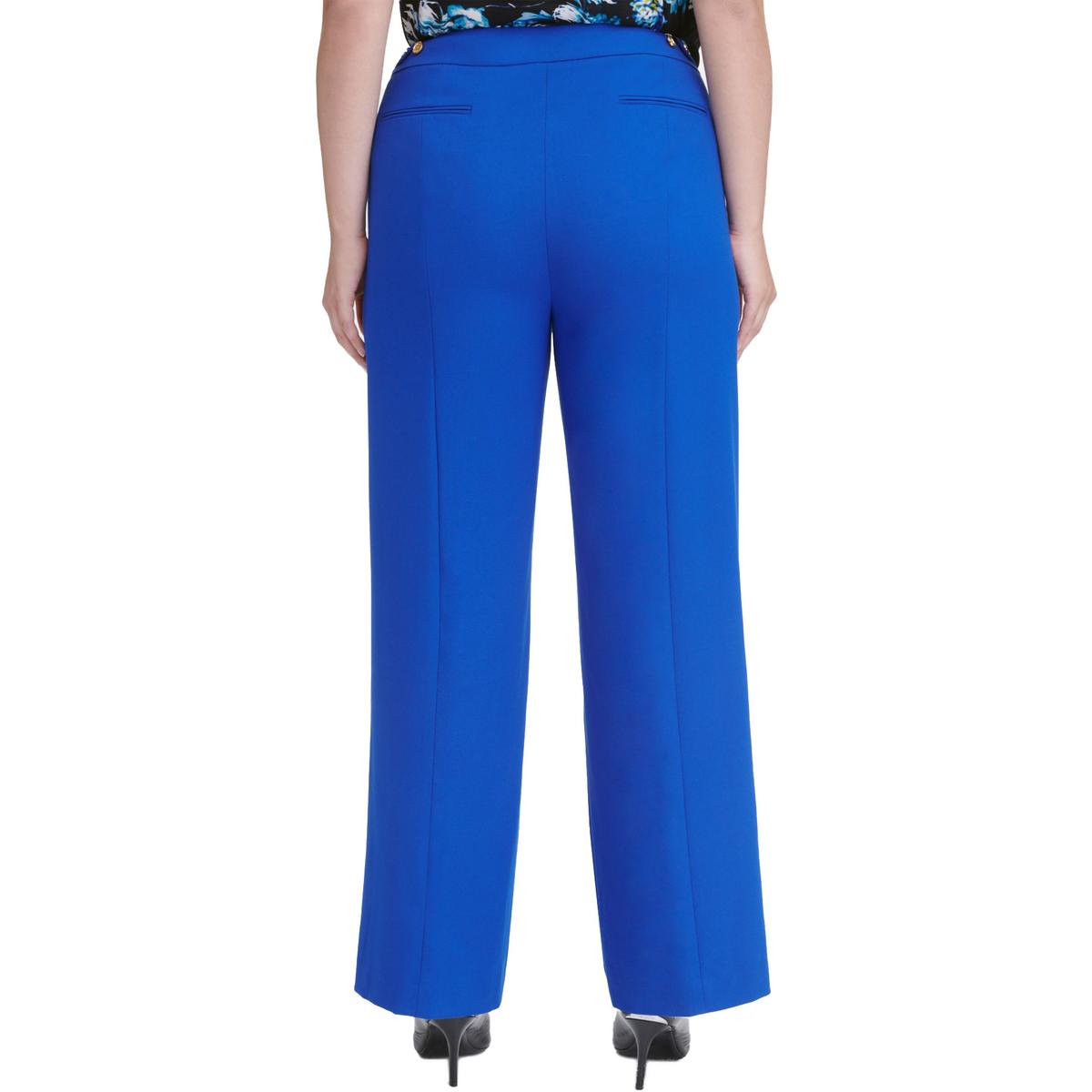 Calvin Klein Womens Blue Straight Leg Dress Pants Trousers Plus 14W ...