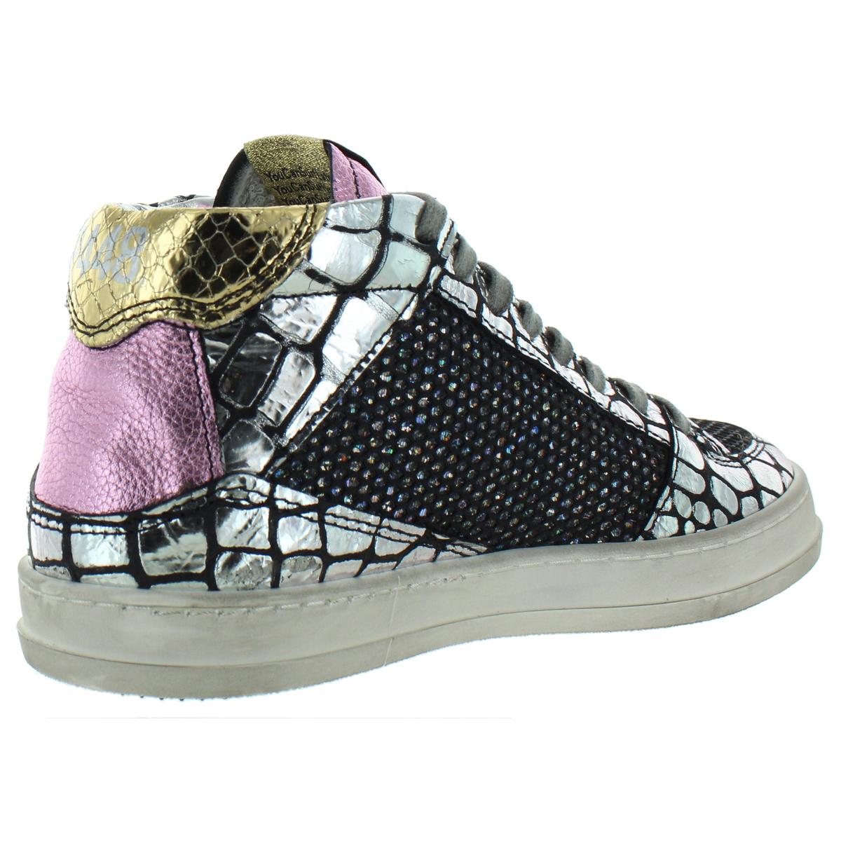 P448 Womens Queens Mid Silver Fashion Sneakers Shoes 35 Medium (B,M