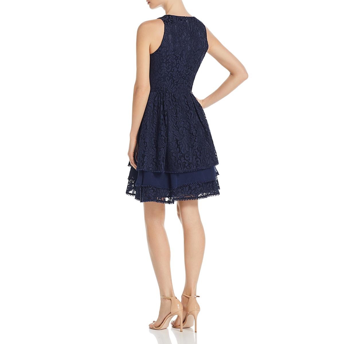 eliza j lace pleated cocktail dress