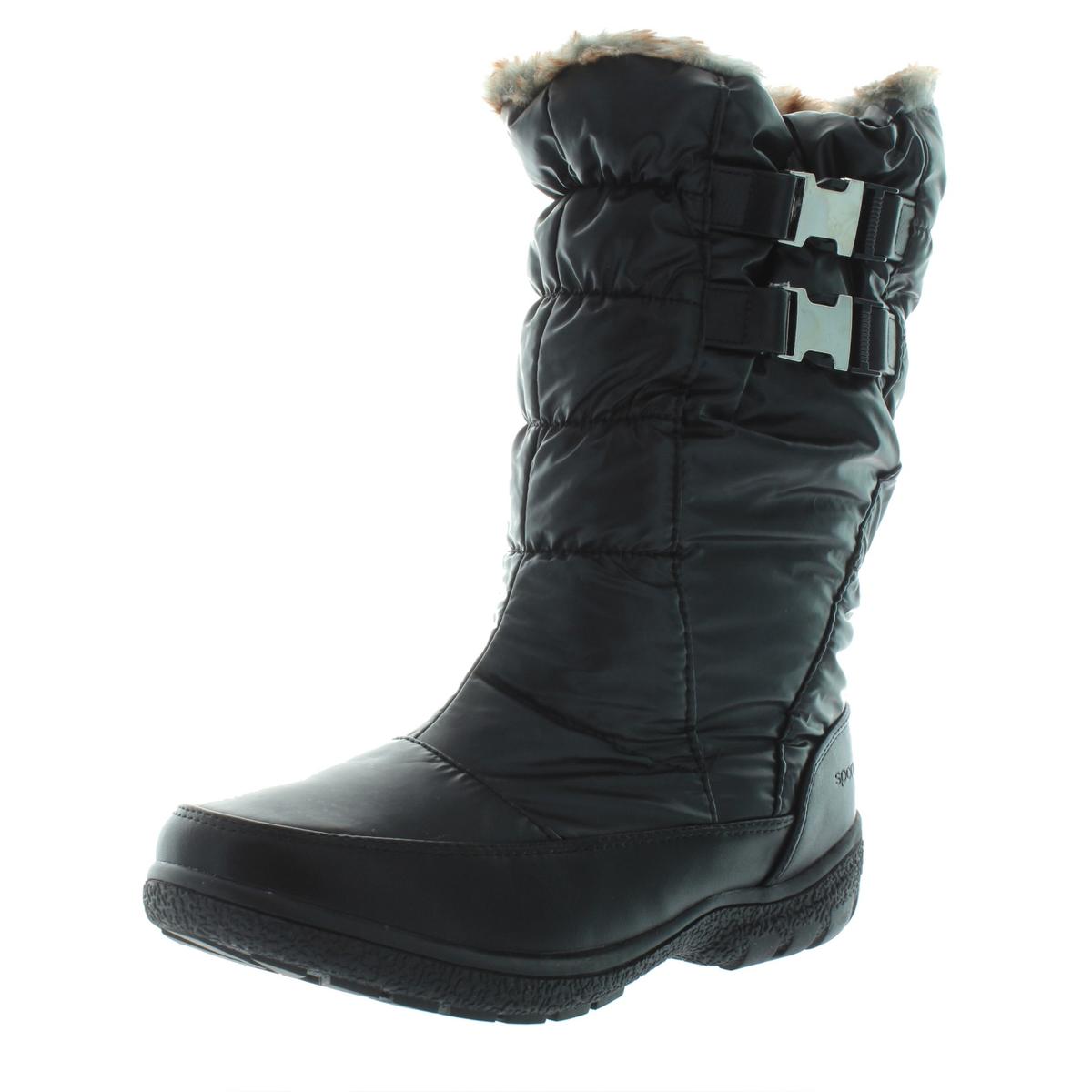 Sporto Womens Makela Black Quilted Winter Boots Shoes 8 Medium (B,M ...