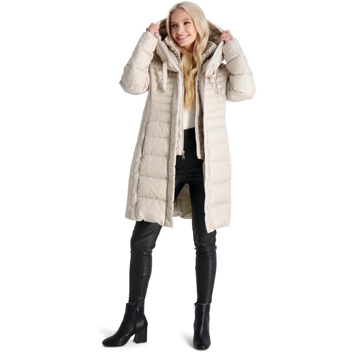 tahari casey long puffer coat