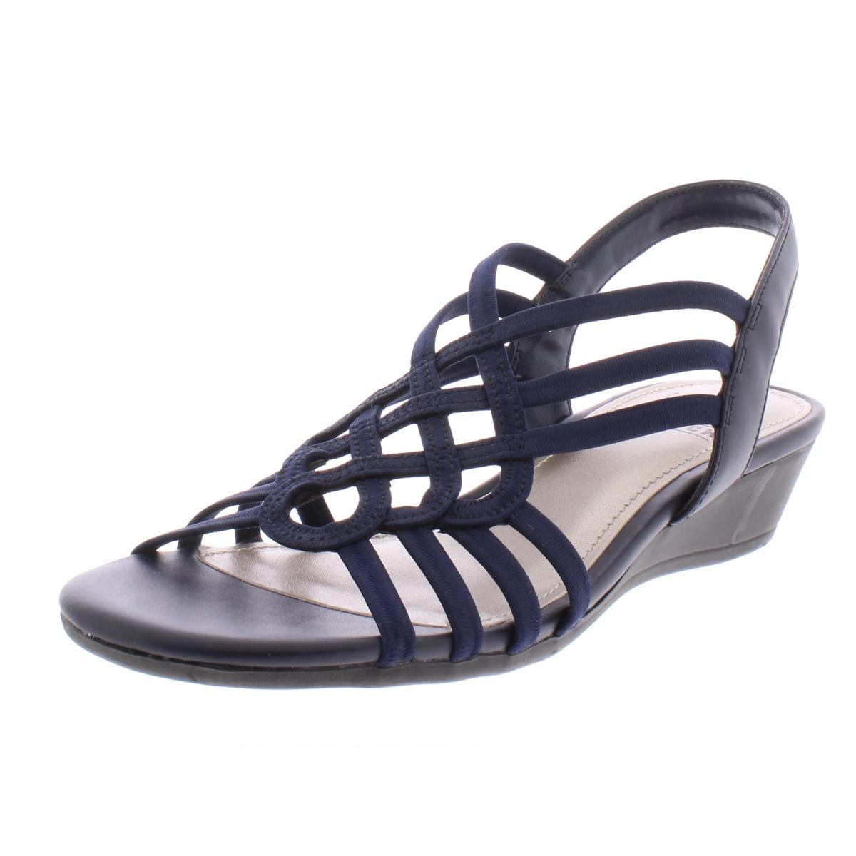 Impo Womens Roma Faux Leather Strappy Dress Wedge Sandals Shoes BHFO ...