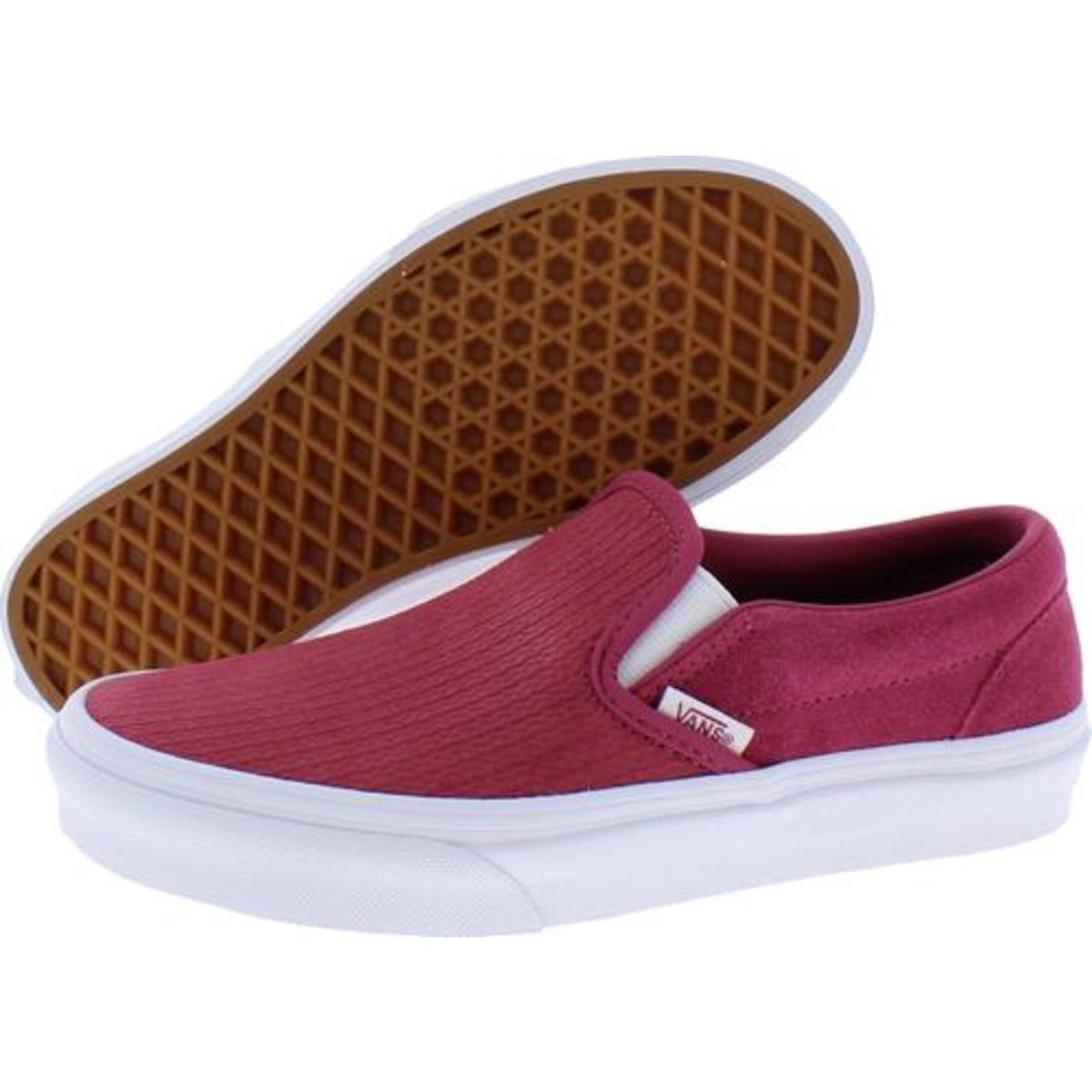 Vans Womens Red Suede Slip On Skate Shoes Sneakers 5.5 Medium (B,M ...