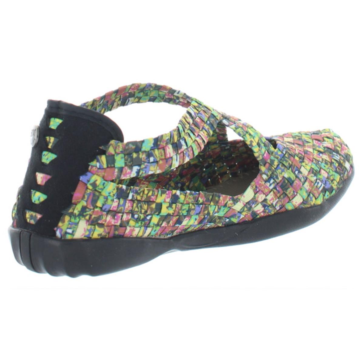 Bernie Mev Womens Leeron Woven Stretch Slip On Flats Shoes