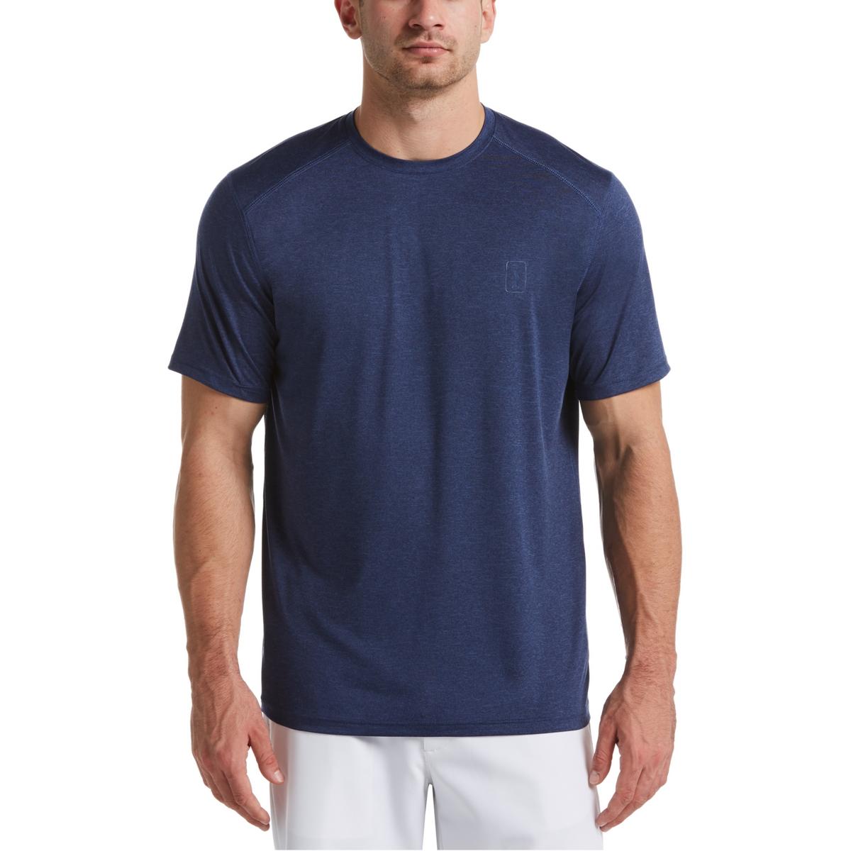 Pga Tour Mens Sun Protection Crew Neck Shirts & Tops In Blue