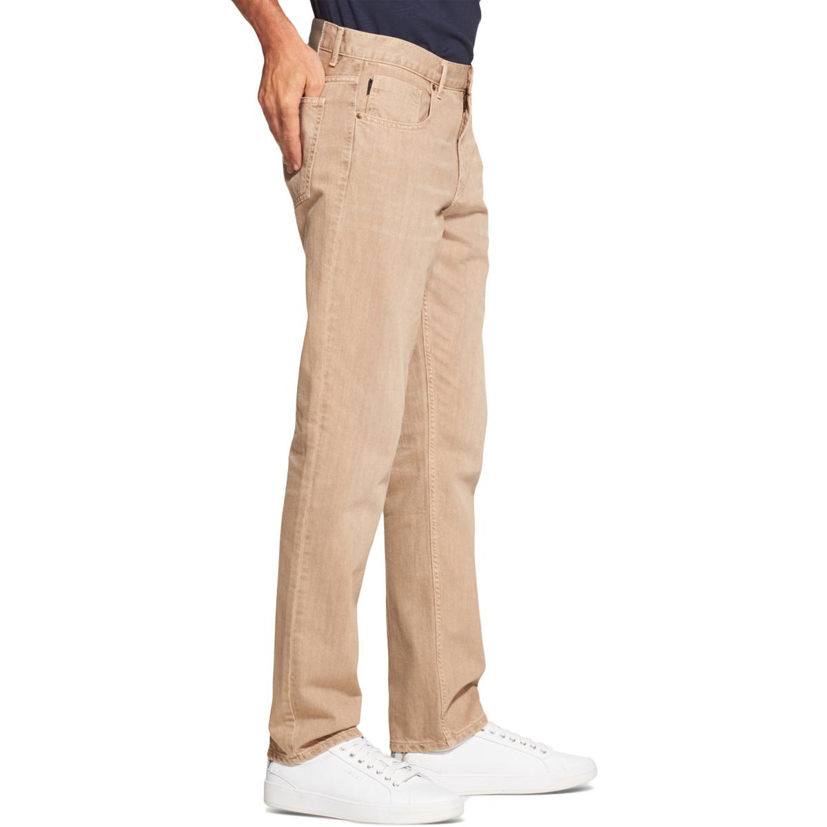 DKNY Mens St Marks Tan Denim Five-Pocket Flat Front Slim Jeans 40/32 ...