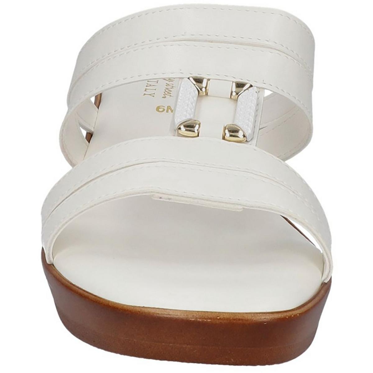 Tuscany By Easy Street Womens Anzola Faux Leather Wedge Sandals Shoes BHFO 4156