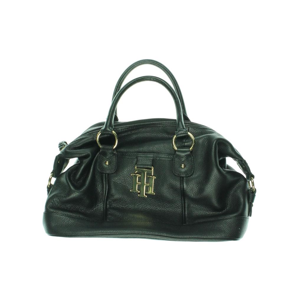 TOMMY HILFIGER NEW Black Leather East West Satchel Doctors Handbag ...