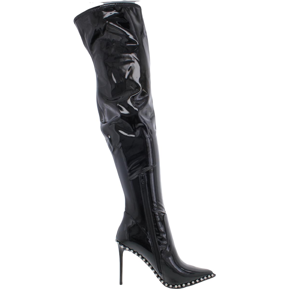 Embellished thigh high boots sale