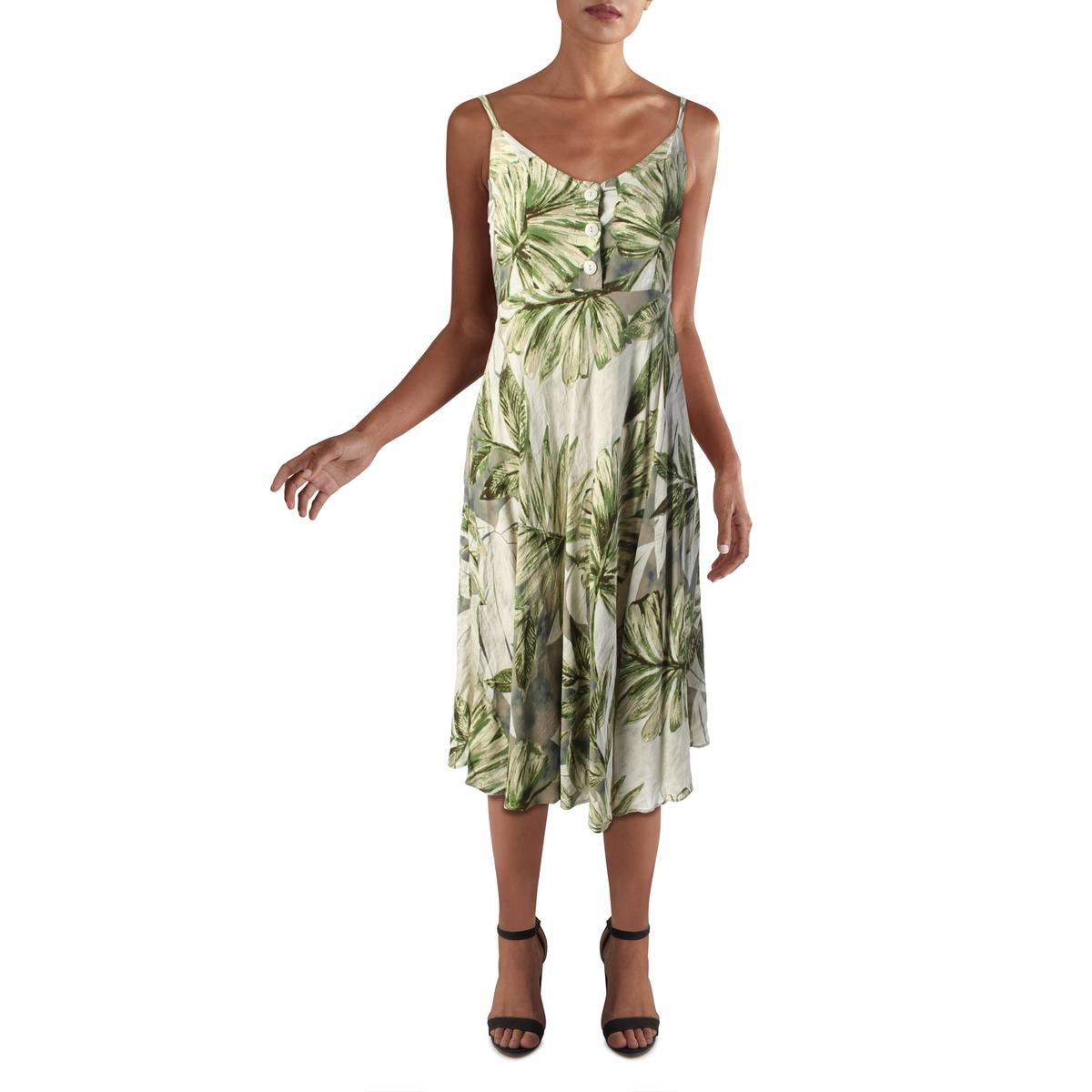 Jams World Womens Green Printed Sleeveless Daytime Casual Dress XS BHFO