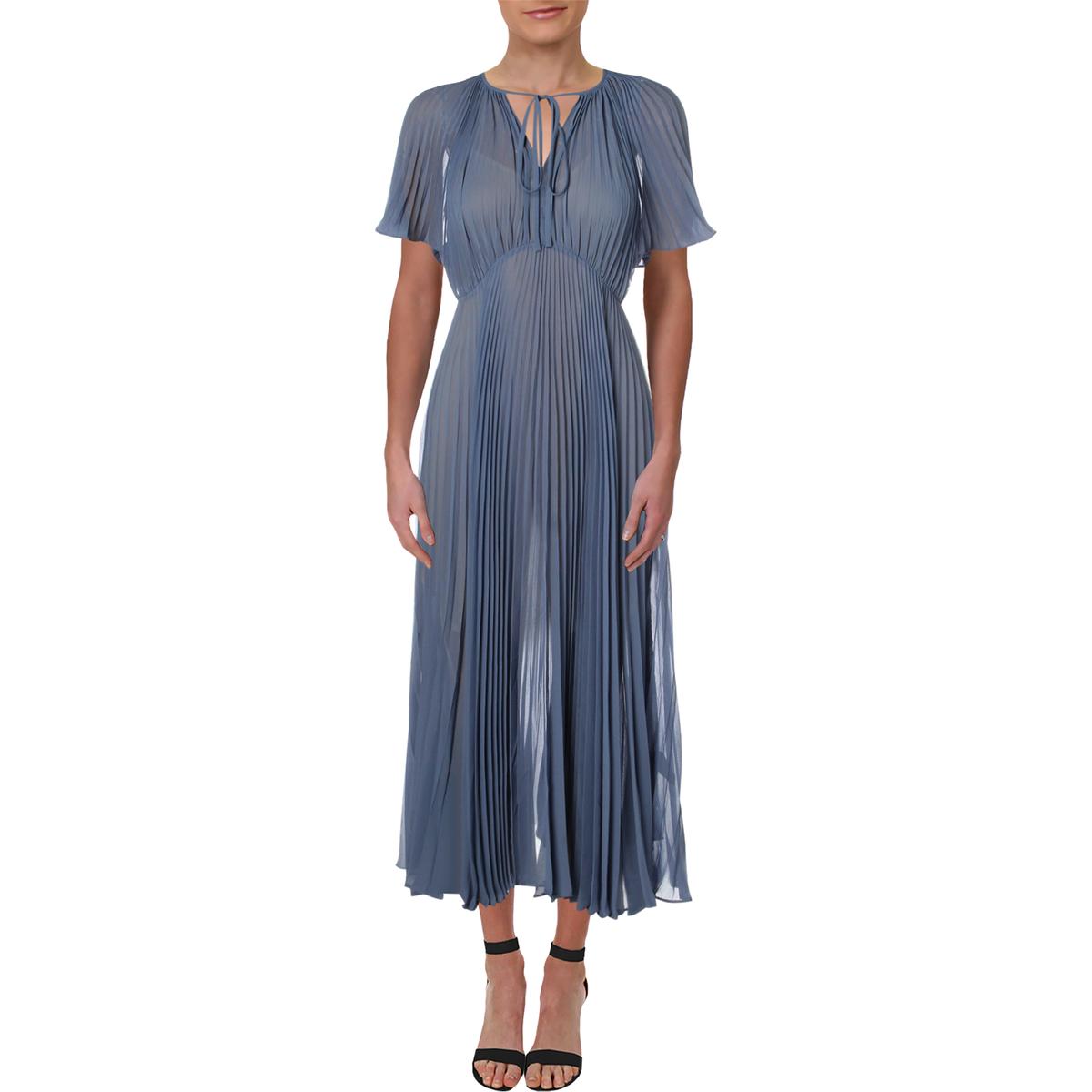 jill jill stuart blue pleated gown
