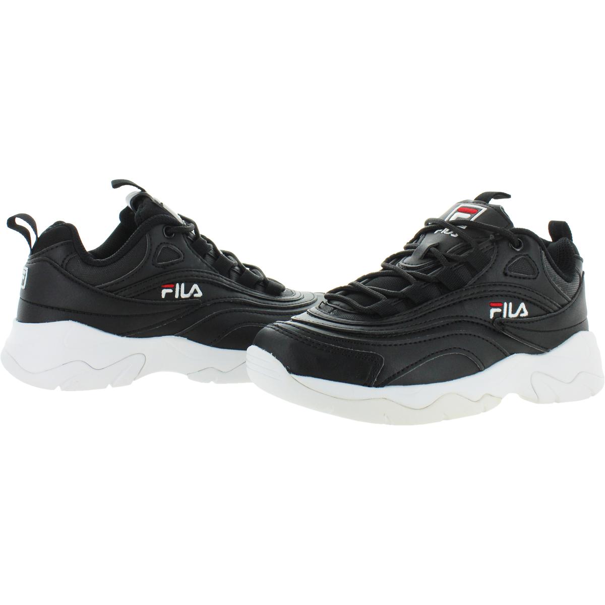 Fila Womens Fila Ray Black Faux Leather Trainers Shoes 5 Medium (B,M ...