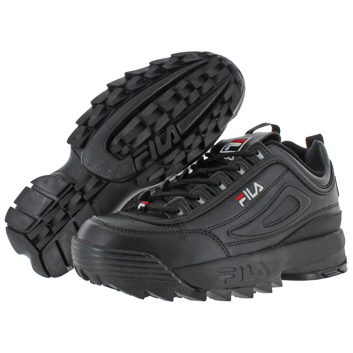 Fila Disruptor II Womens Size 6.5 Black Faux Leather SNEAKERS Shoes UK 5.5 EU 39 for sale online ...